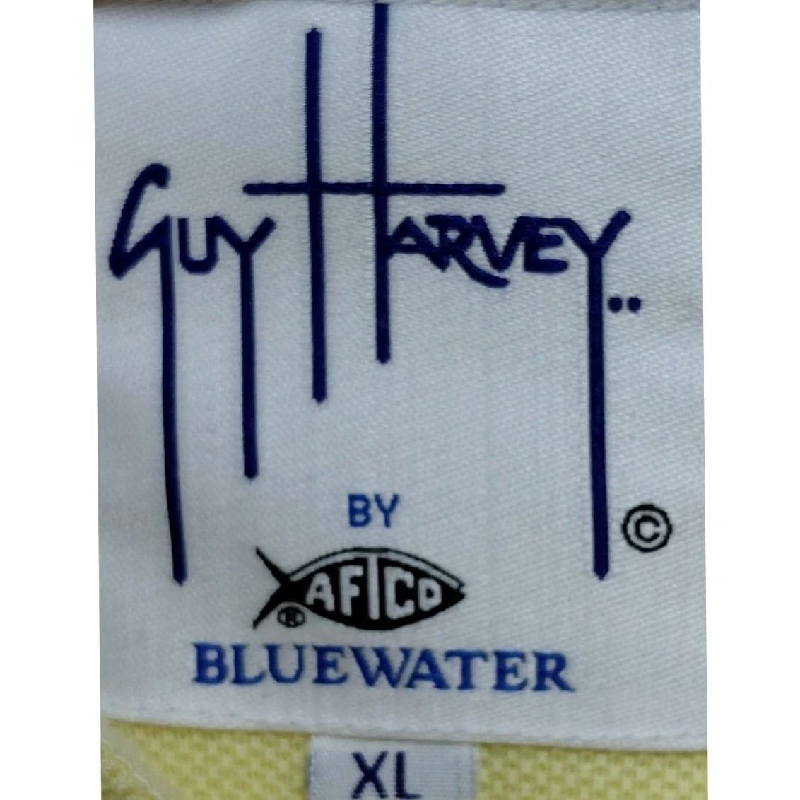 Guy Harvey Guy Harvey by AFTCO BLUEWATER Polo Shirt Yellow XL 100% Cotton Short Sleeve Button Mens Shirt Size US XL / EU 56 / 4 - 6 Thumbnail