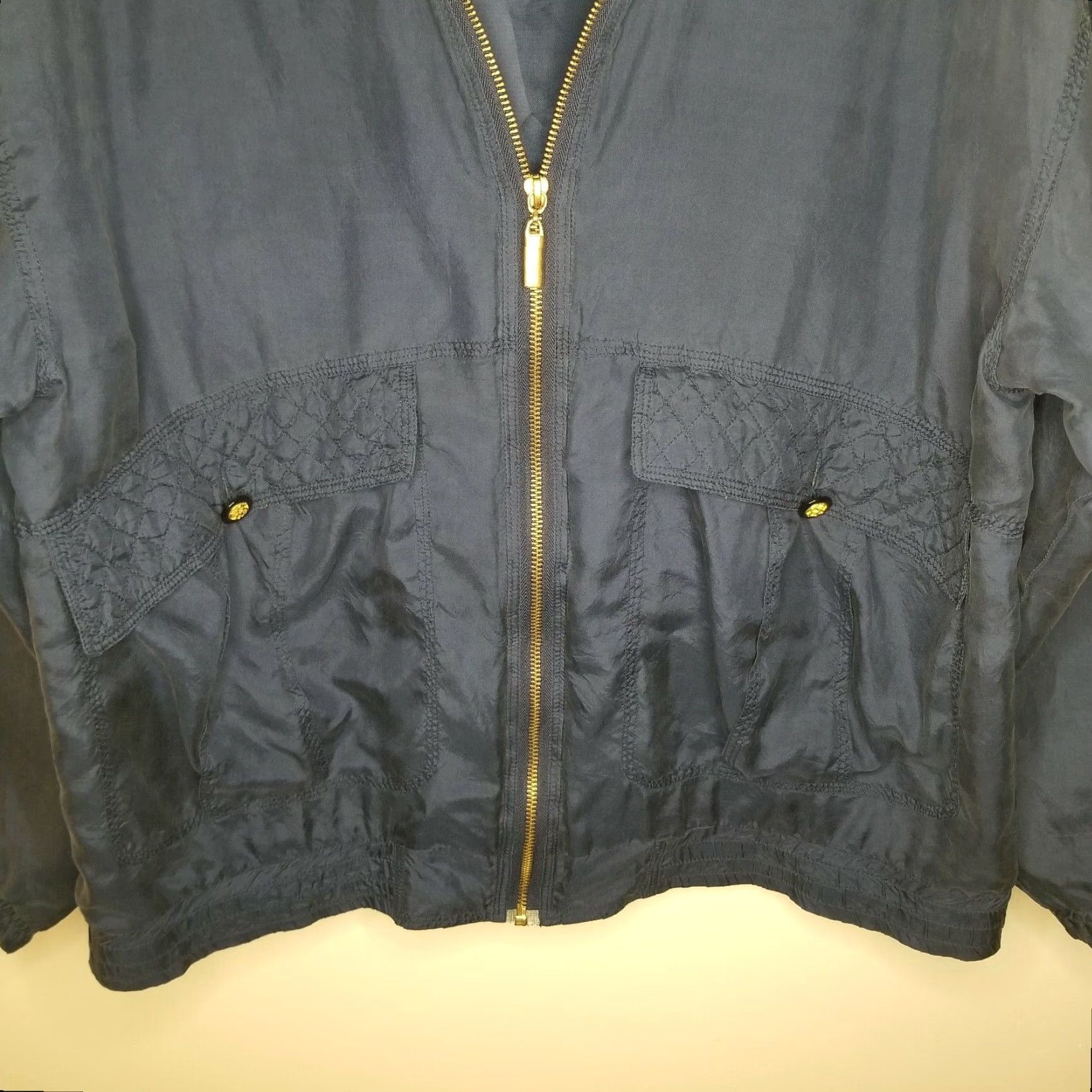 Vintage OutBrook Women's Blue Long Sleeve Full Zip Light Jacket Size M Size M / US 6-8 / IT 42-44 - 2 Thumbnail