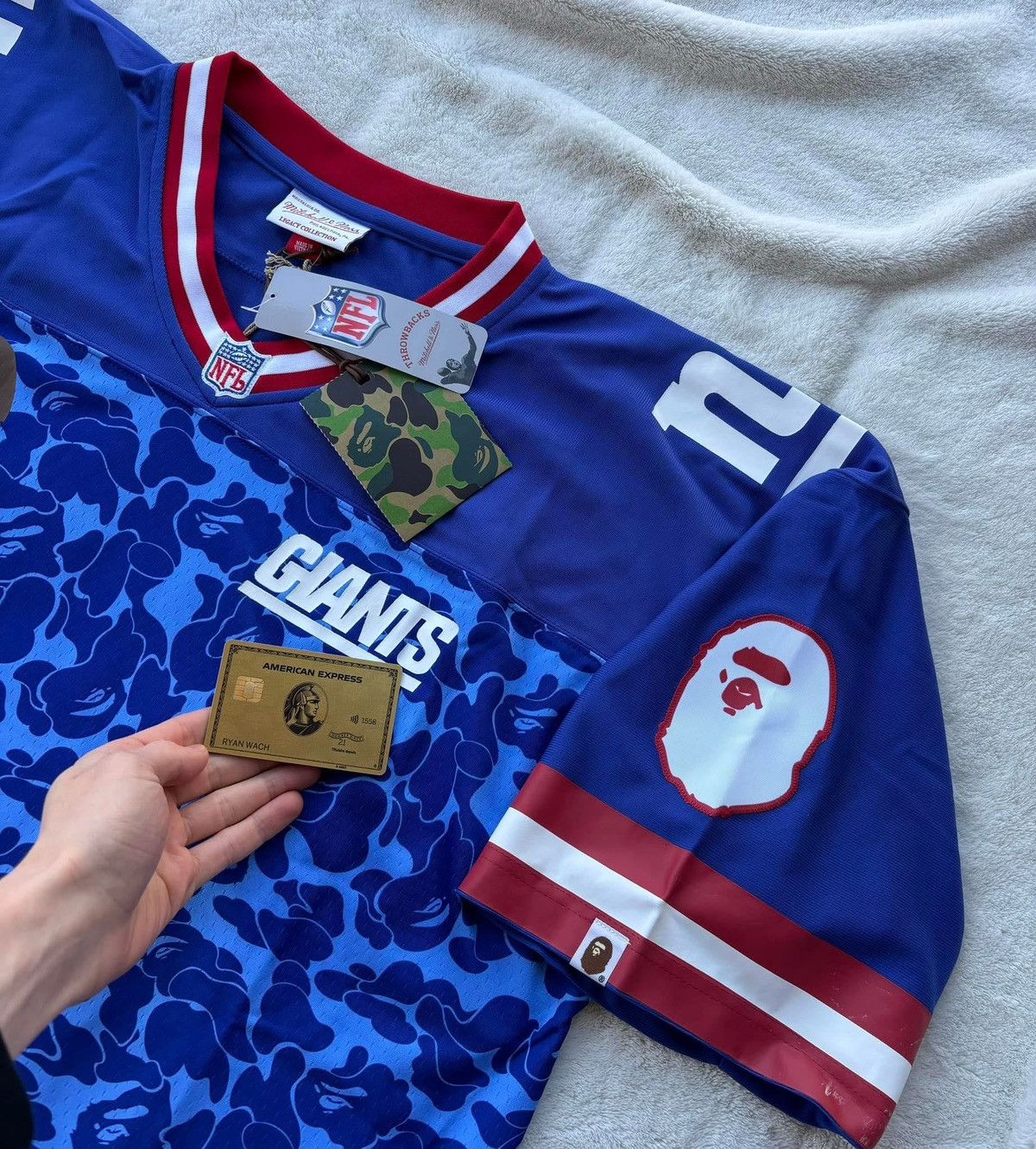 Bape × NFL Bape x NFL Giants Blue Camo Jersey Size US XL / EU 56 / 4 - 2 Thumbnail
