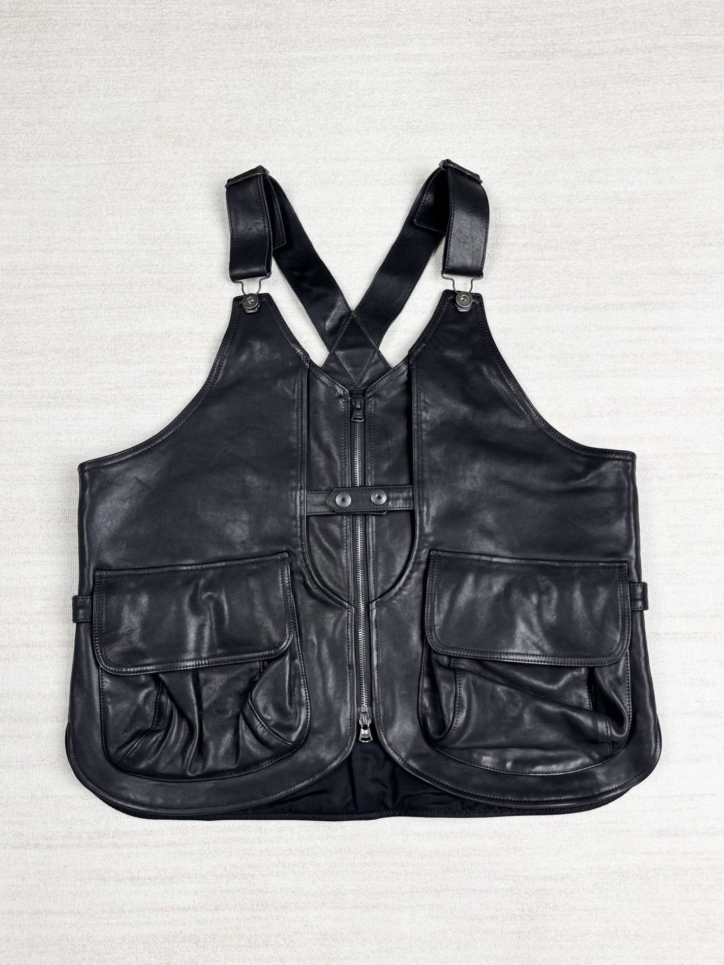 COW LEATHER DEEP-FRY TECH VEST