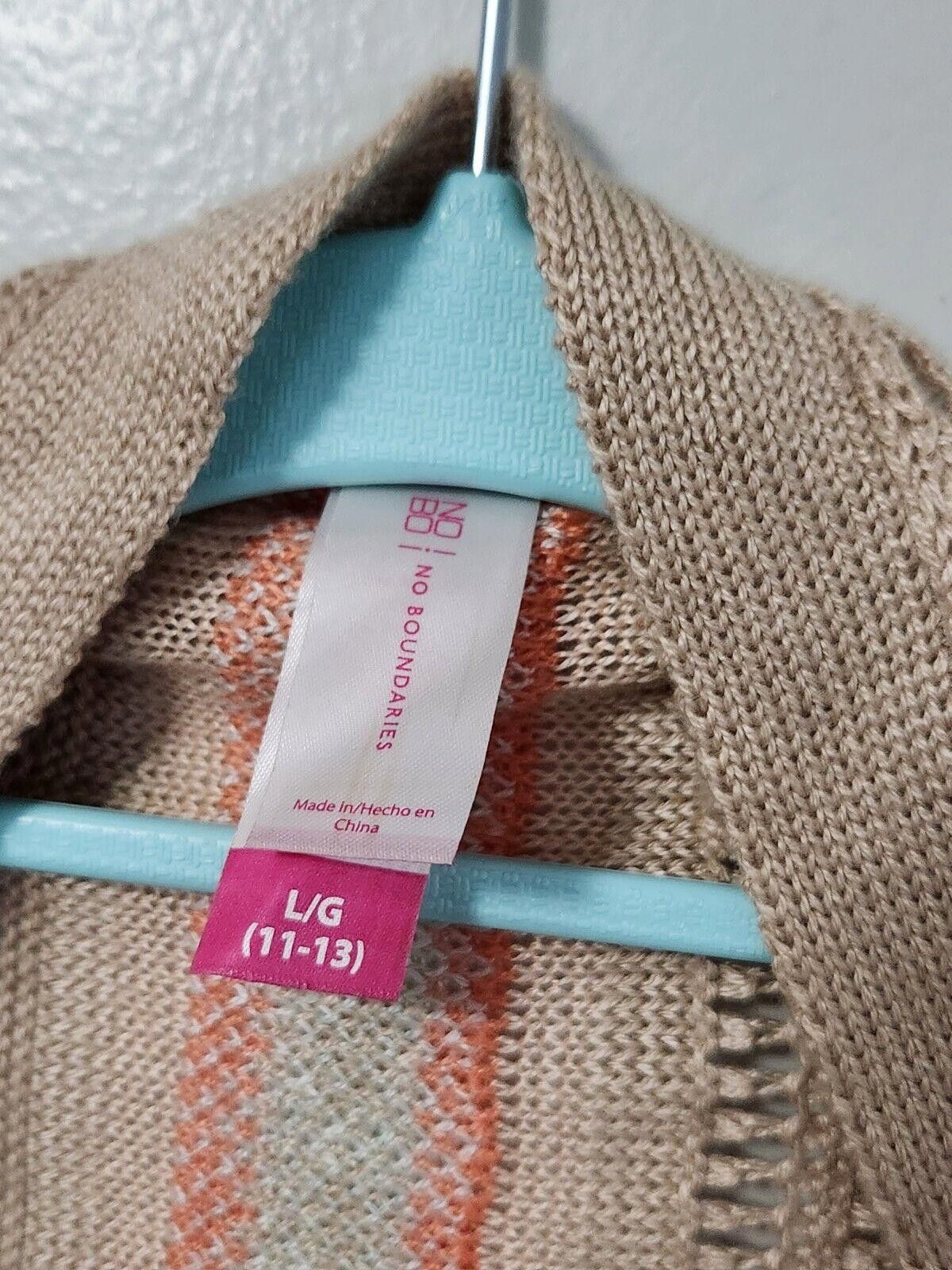 Designer No Boundries Sweater Large Beige Aztec Fringe Orange hem Size L / US 10 / IT 46 - 3 Thumbnail