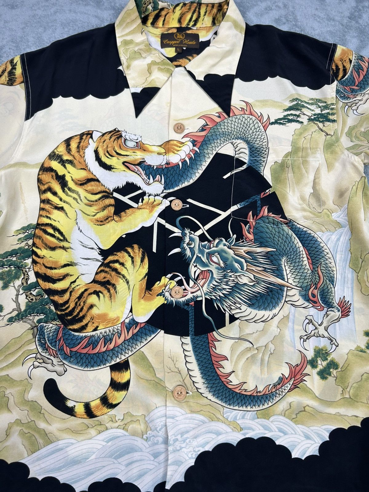 Sun Surf Vintage Cropped Head Hawaiian Motif Tiger & dragon Silk Size US L / EU 52-54 / 3 - 3 Thumbnail