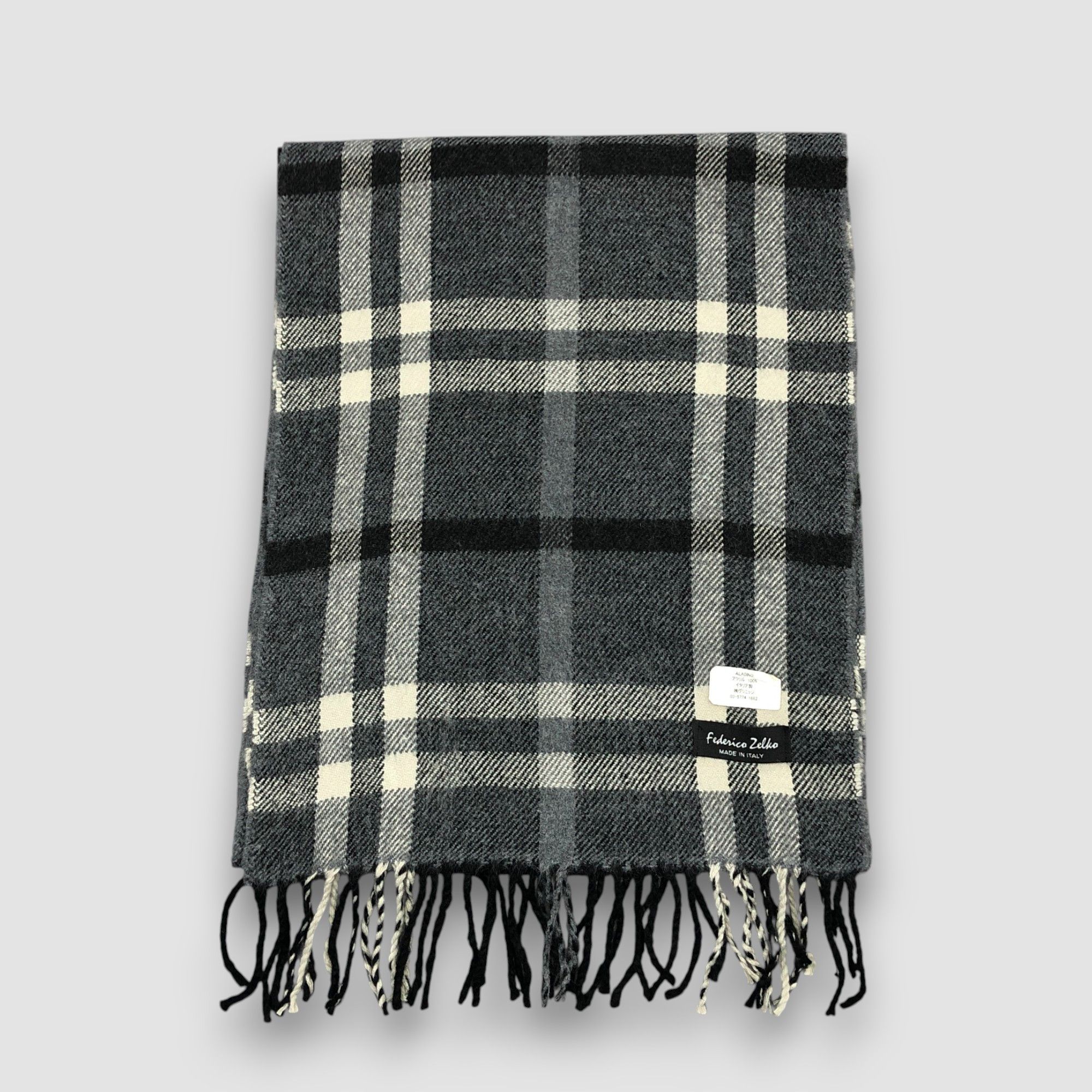 Vintage Vintage Federico Zelko Scarf Muffler Wool Cashmere Scarves Size ONE SIZE - 3 Thumbnail