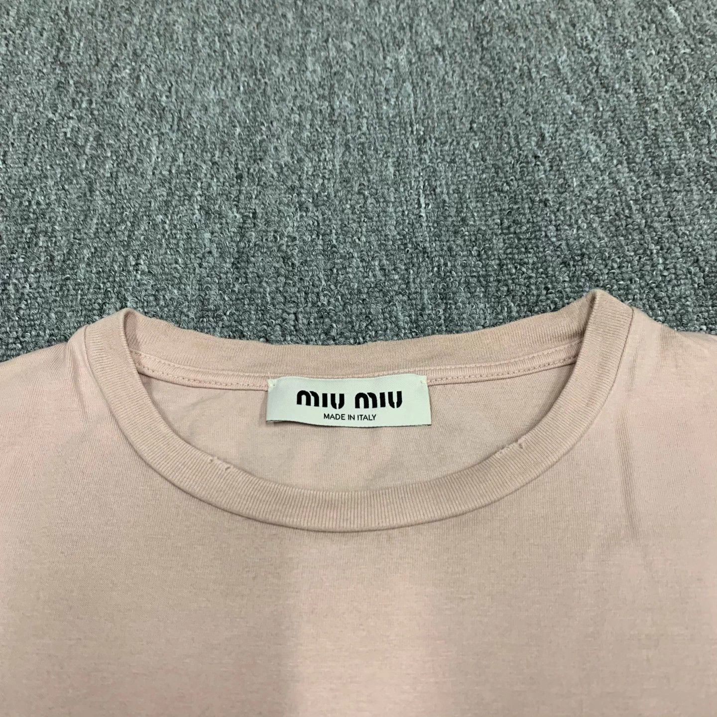 Miu Miu Miumiu pink distressed embroidered logo L 95 new Size L / US 10 / IT 46 - 7 Thumbnail