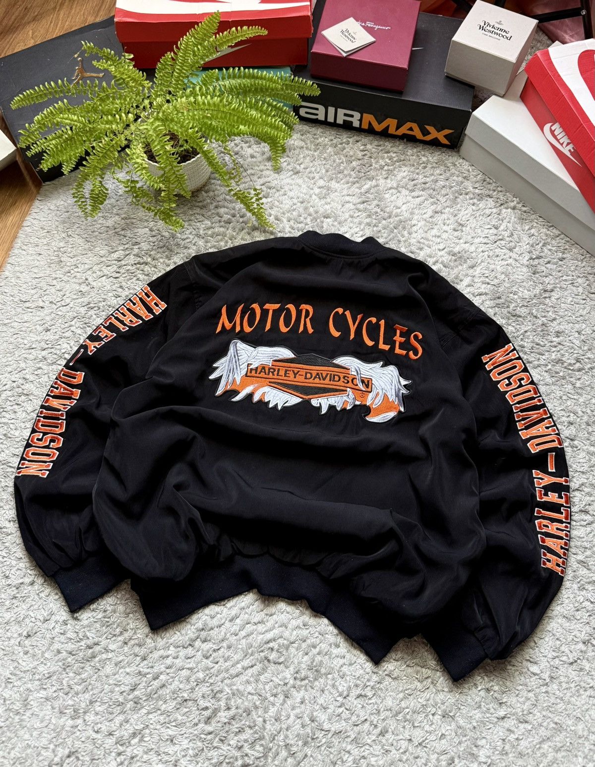Harley Davidson 00s Harley Davidson Jacket Vintage Retro Big Logo Rare Y2K Size US XL / EU 56 / 4 - 2 Thumbnail