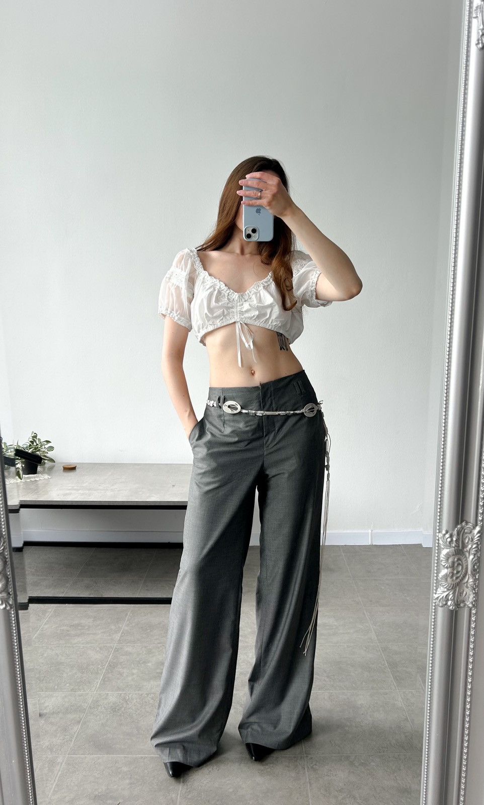 Vintage Vintage H&M low waist classic gray pants Y2K office siren Size 32" / US 10 / IT 46 - 3 Thumbnail