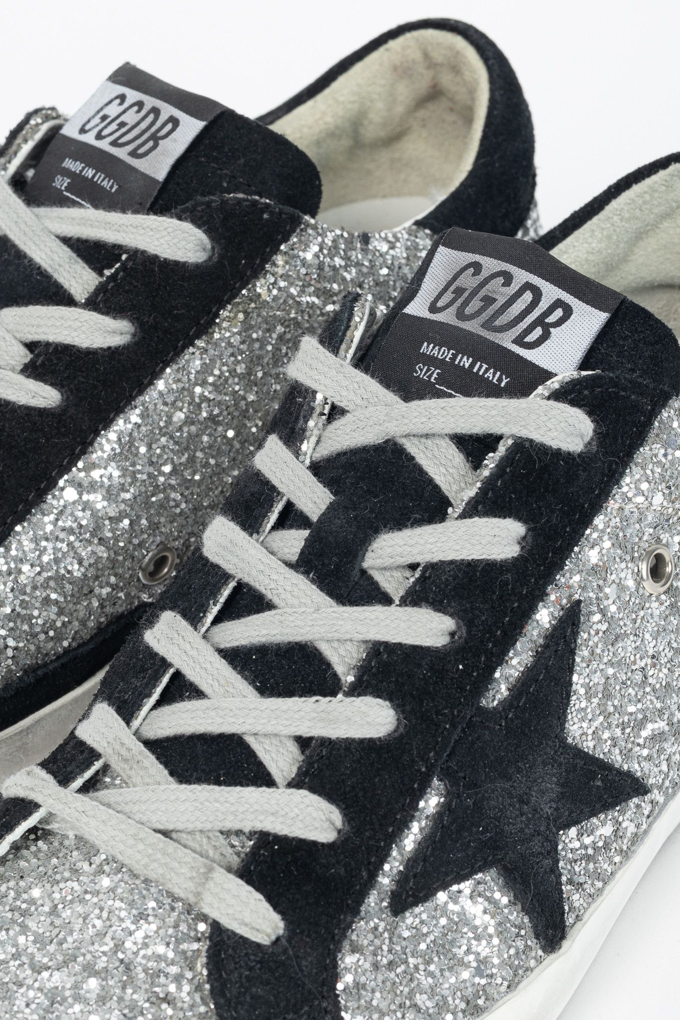 Golden Goose Golden Goose Superstar Glitter & Suede Star Sneakers Size US 8.5 / IT 38.5 - 6 Thumbnail