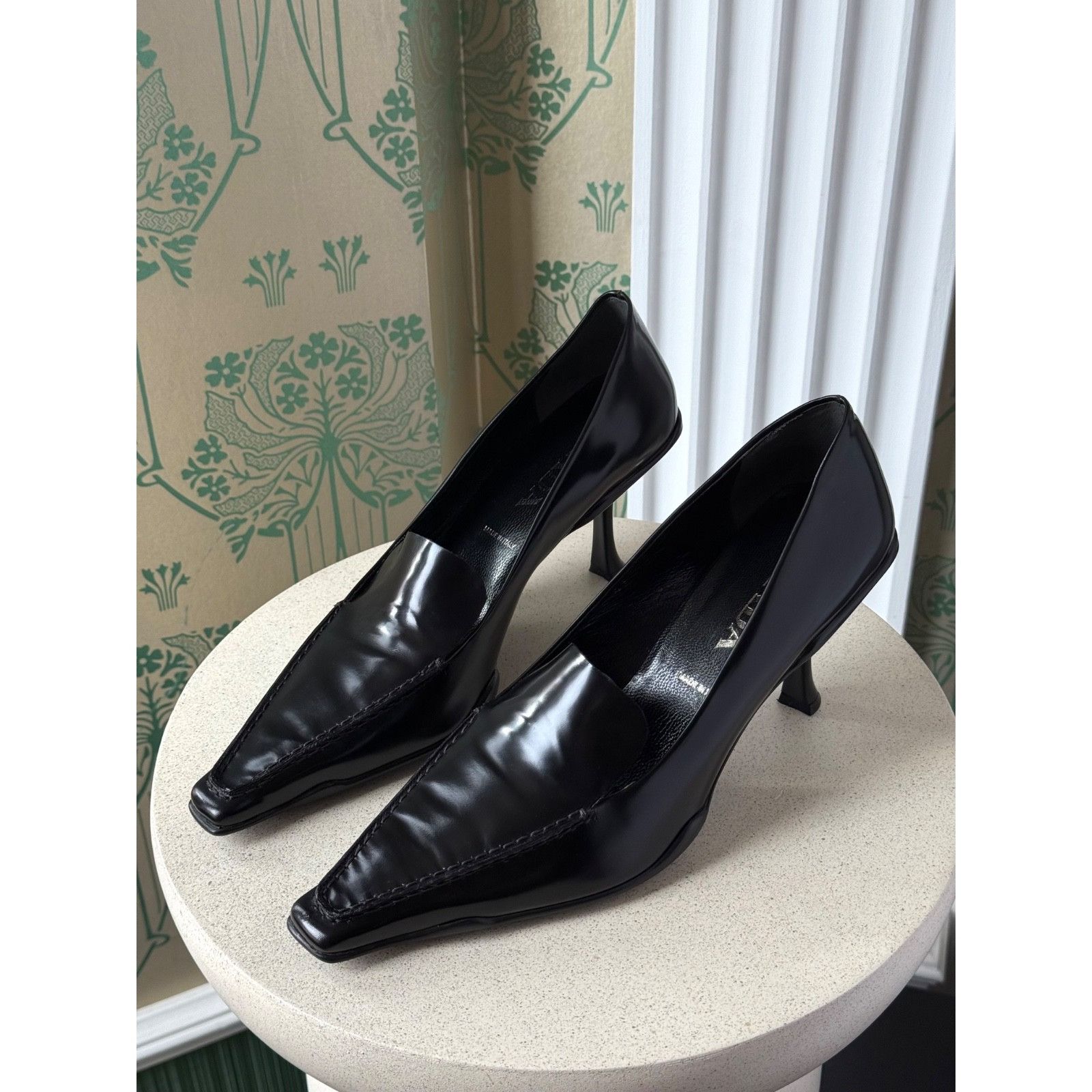 Prada 2000 Prada Black Square Toe Patent Leather Loafers Heels 41 Size US 10 / IT 40 - 11 Thumbnail