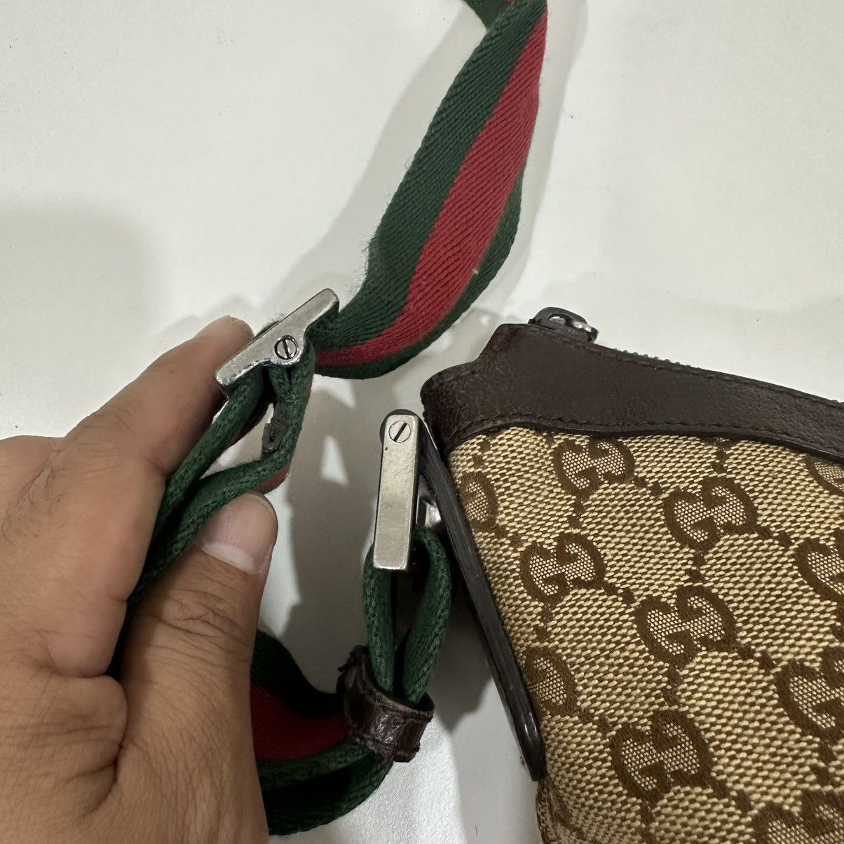 Gucci GUCCI GG WEB HALF MOON LARGE CANVAS CROSSBODY BAG 19 Size ONE SIZE - 9 Thumbnail