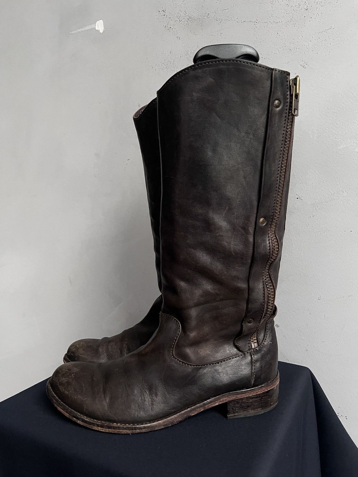 MoMA Moma Leather Tall Brown Boots Zipper Vintage Size US 8 / IT 38 - 5 Thumbnail