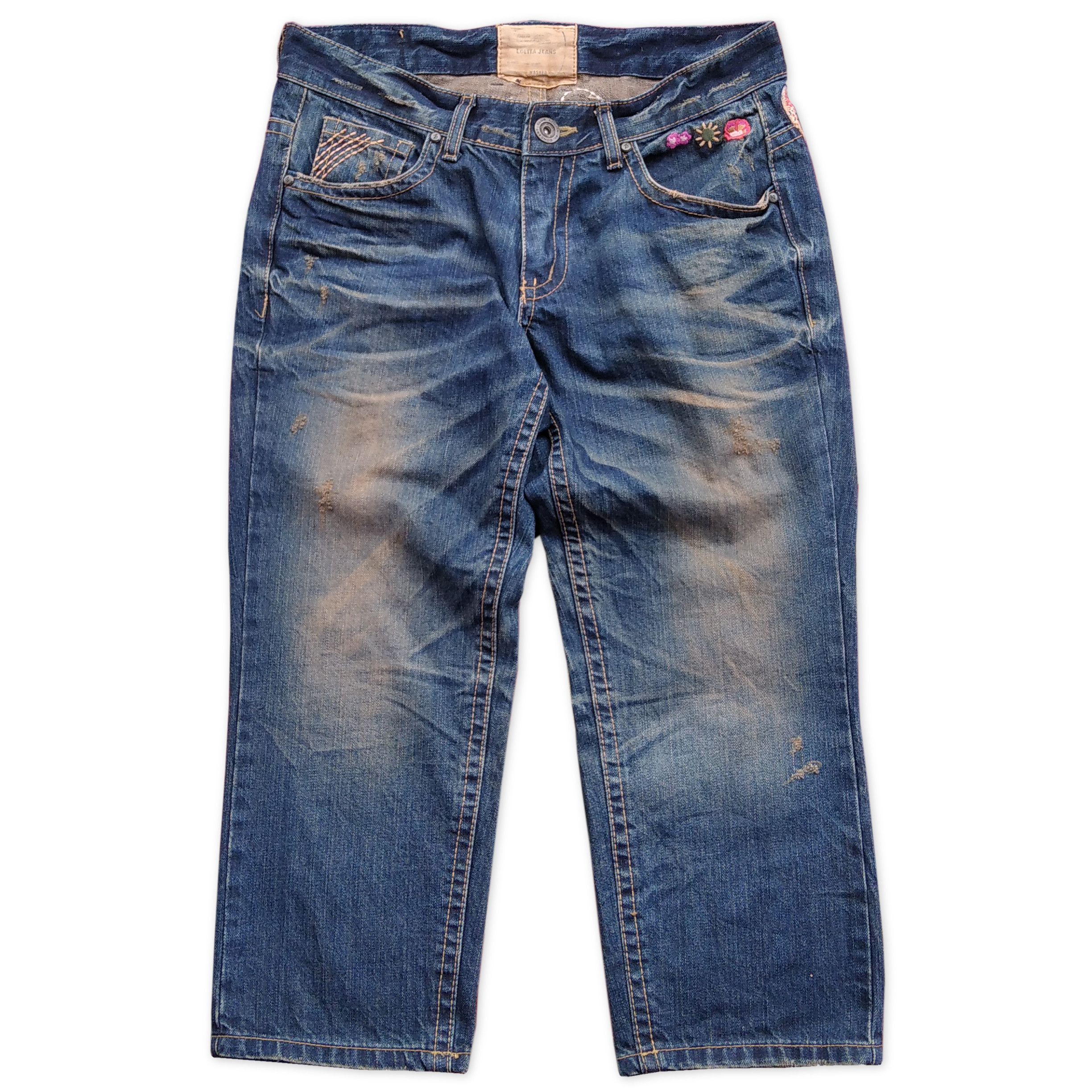Kapital Yoshitomo Nara X Lolita Jeans Handcrafted Denim CroppedPants Size US 31 - 2 Thumbnail