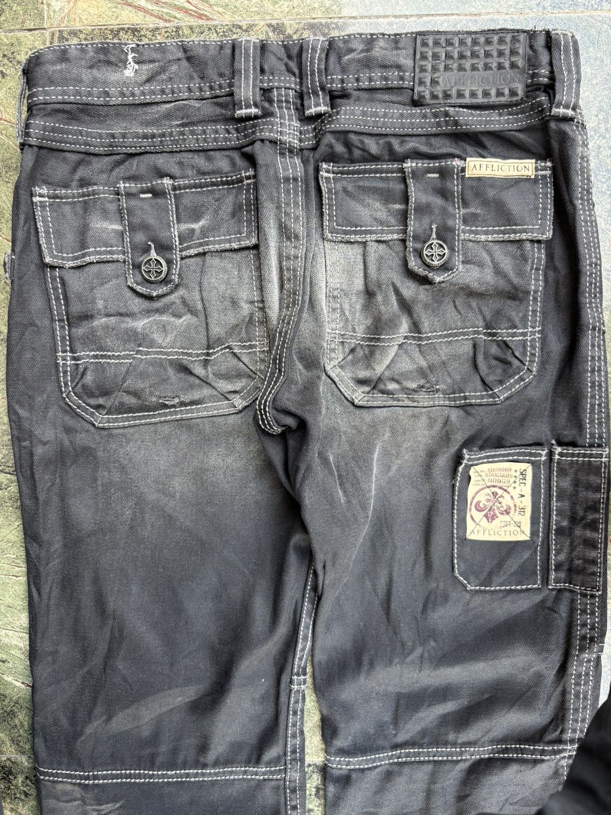 Affliction Y2K Affliction Black Premium Distressed Black Washed Jeans Size US 32 / EU 48 - 10 Thumbnail