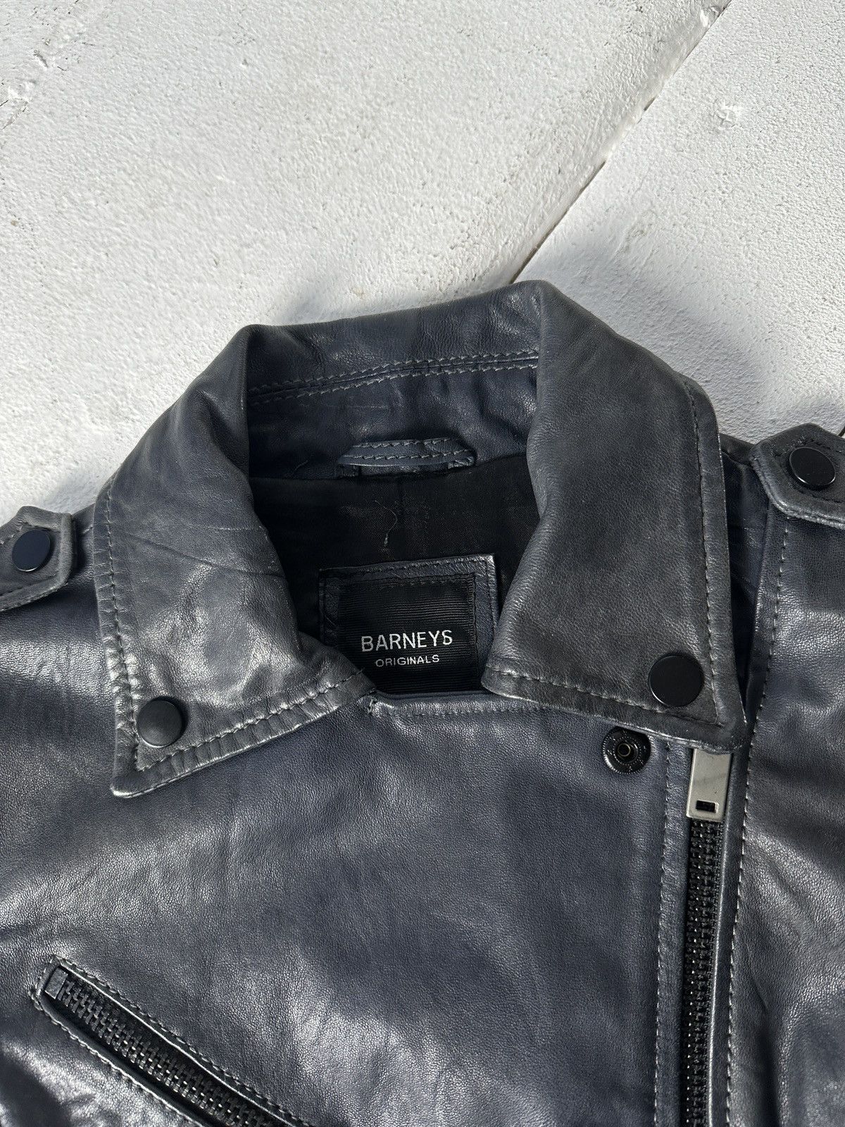 Other 🚨Y2K RICK OWENS TYPE DIRTY SLIM FIT ZIP LEATHER JACKET Size S / US 4 / IT 40 - 5 Thumbnail