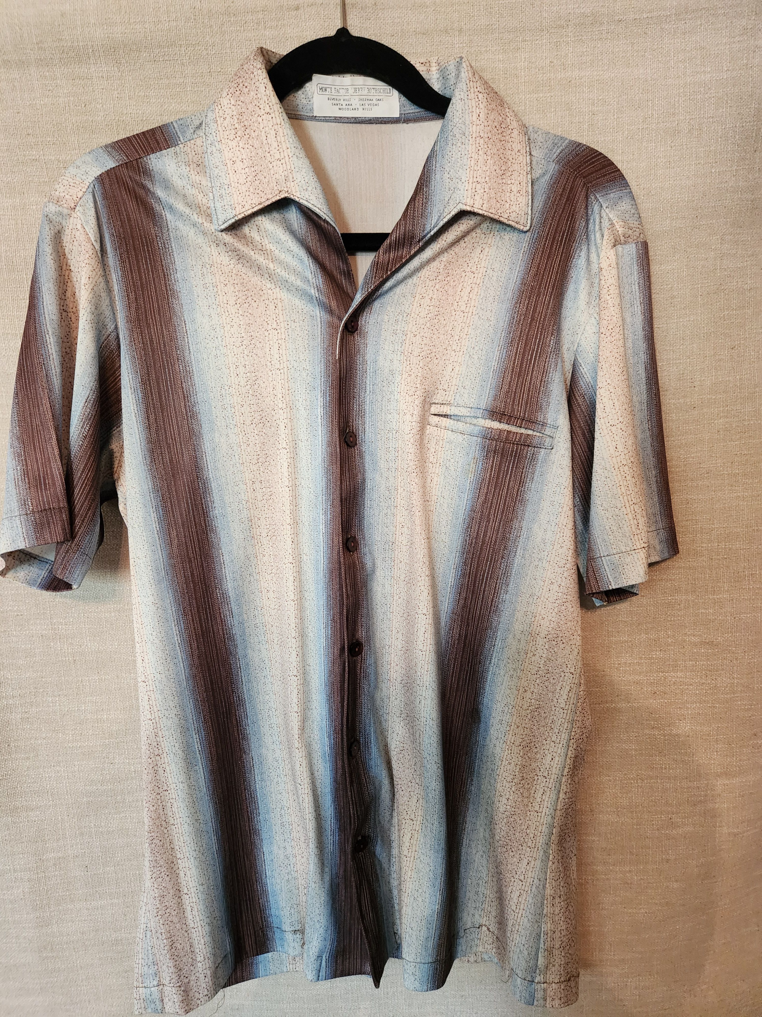 Other Vintage 60's Bold Striped Mod Button Front Shirt Size US M / EU 48-50 / 2 - 1 Thumbnail