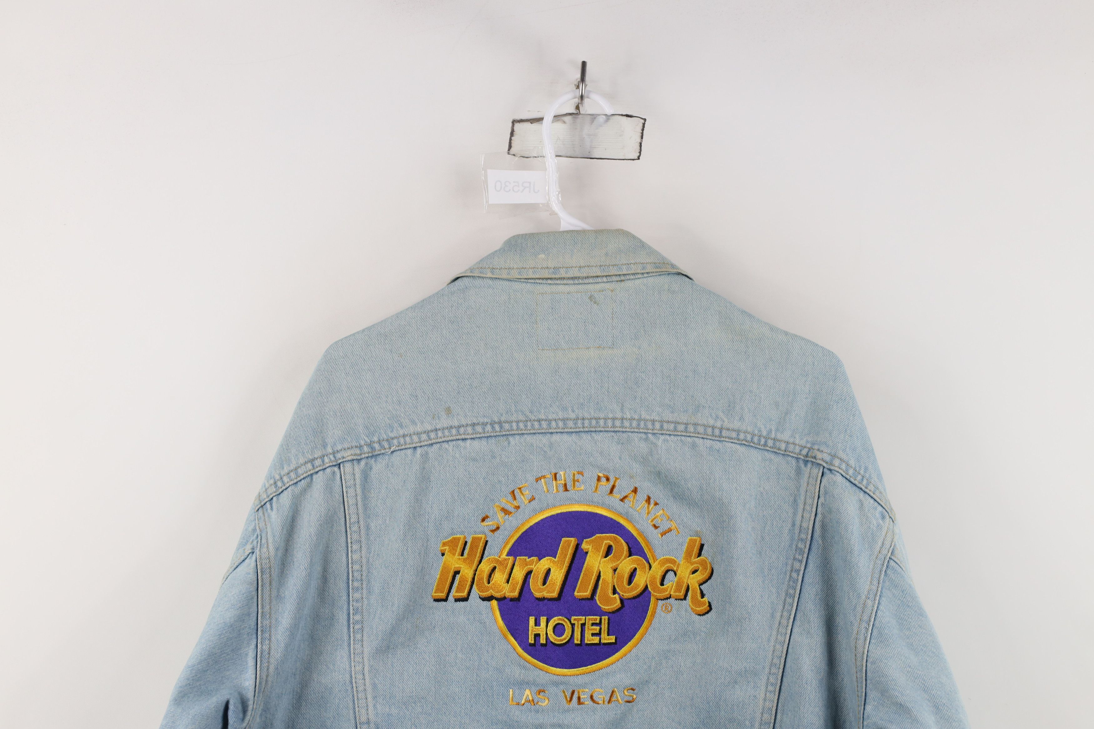 Hard Rock Cafe Vintage 90s Hard Rock Cafe Las Vegas Denim Trucker Jacket Size US L / EU 52-54 / 3 - 14 Thumbnail