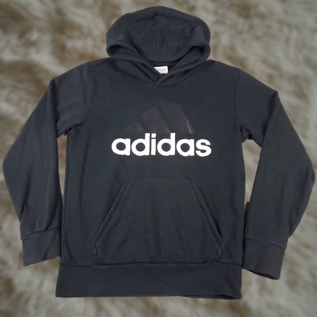 Adidas Adidas Hoodie Mens Small Black Pullover Sweatshirt Mock Neck Logo Pocket All Seasons Sports Size US S / EU 44-46 / 1 - 1 Thumbnail