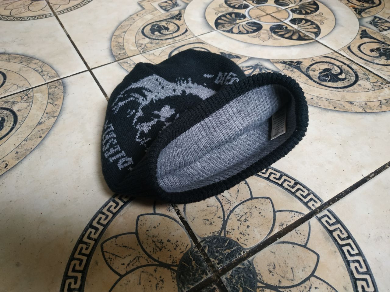Diesel Diesel Reversible Mohawk Beanie Hat Y2K Black Gray Knit Size ONE SIZE - 20 Thumbnail