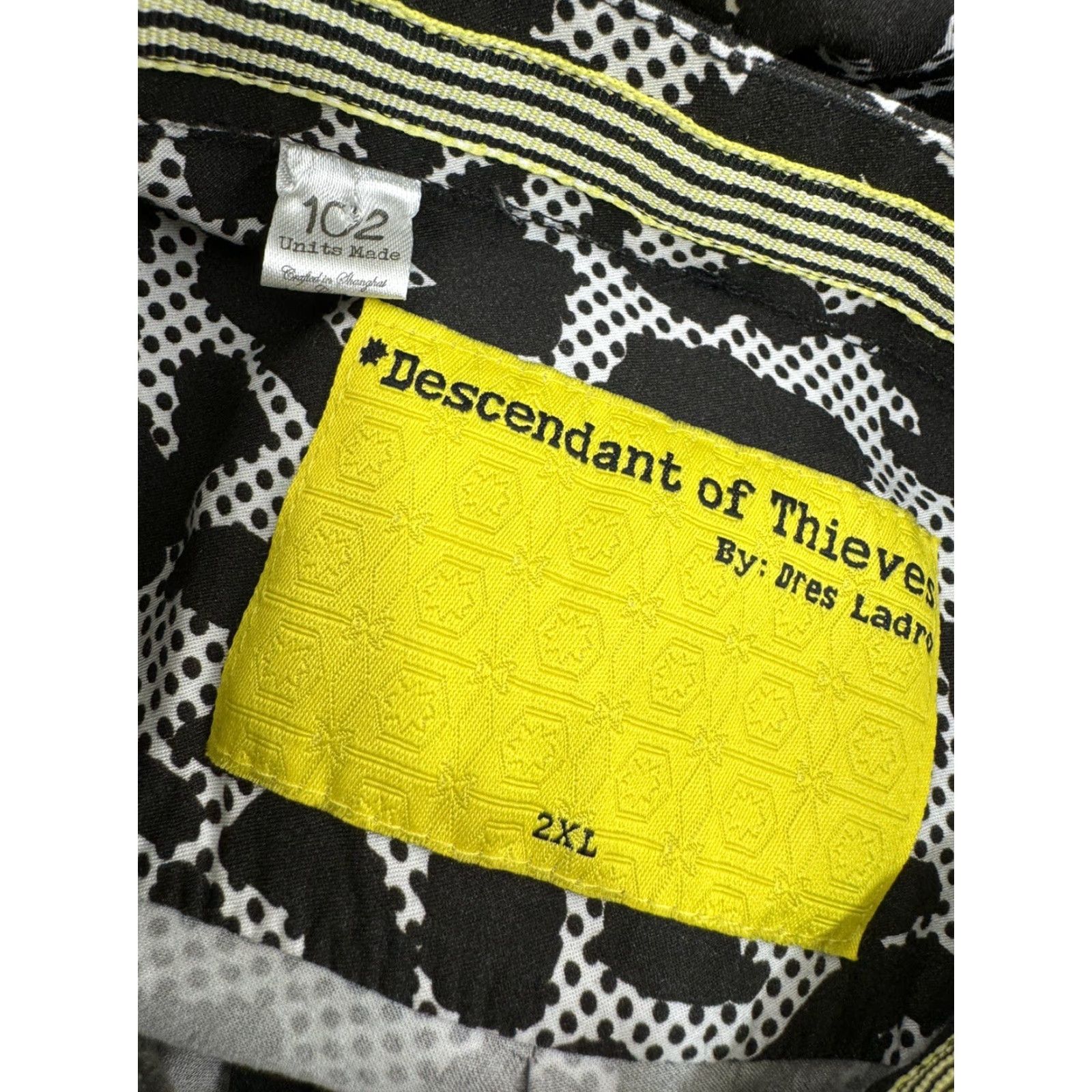 Vintage Rare DESCENDANT OF THIEVES Leopard Cheetah Print 2XL Shirt - EXCELLENT Men Button-Up Short Sleeve Black White Size US XXL / EU 58 / 5 - 4 Thumbnail