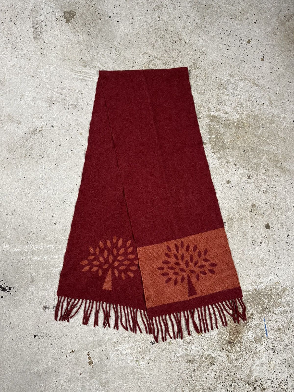 Mulberry × Vintage Vintage Mulberry Big Lambswool Red Logo Scarf Size ONE SIZE - 2 Thumbnail