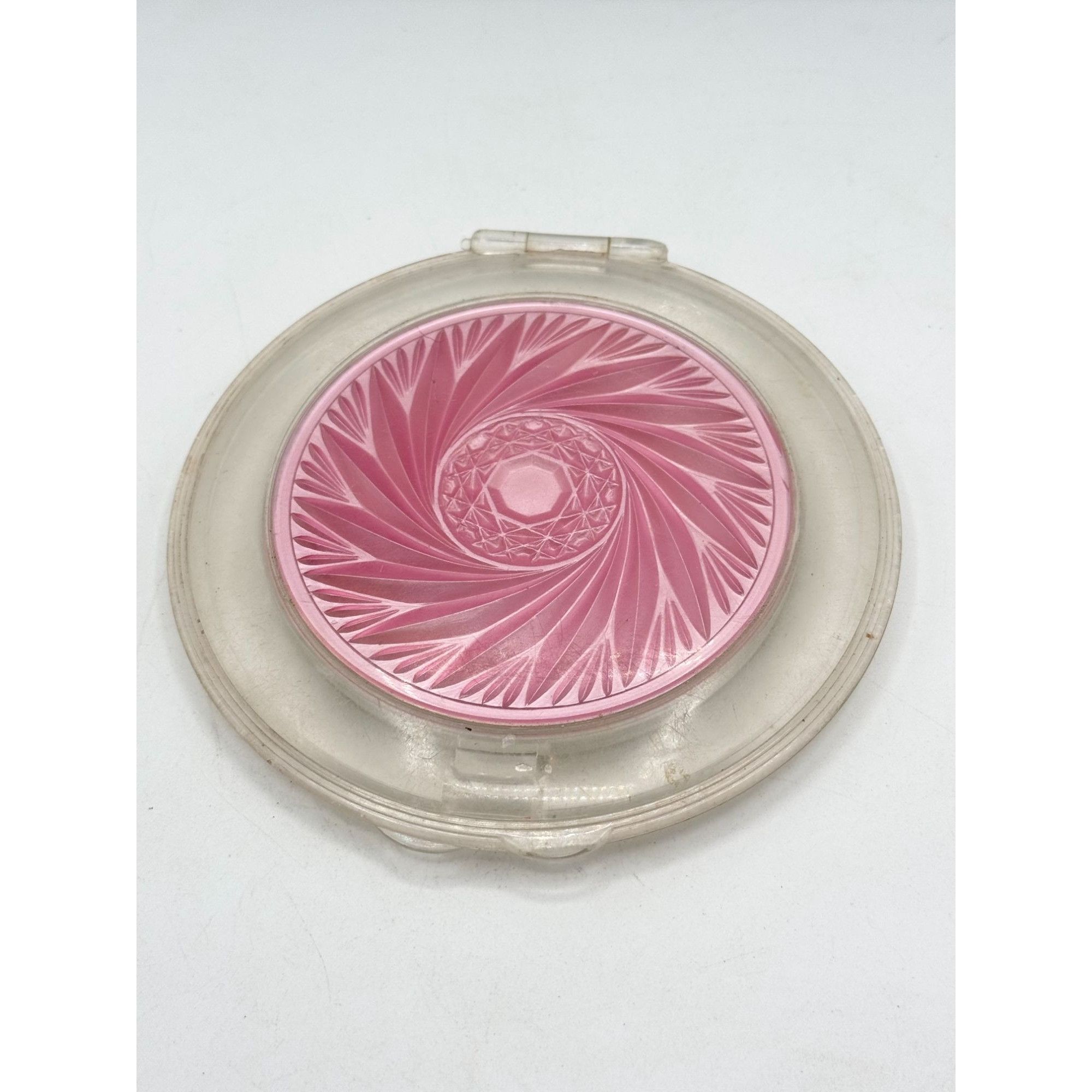 Vintage Mid 1940's Pink Plexiglass Eleanor Hamlin MAVCO Compact Size ONE SIZE - 3 Thumbnail