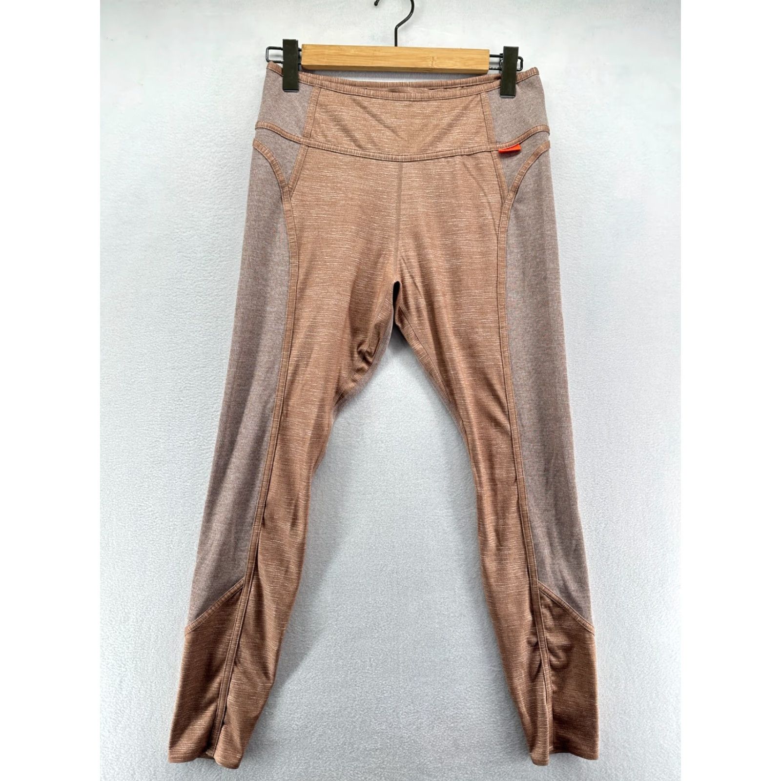Nike VINTAGE Nike Compression Leggings Brown Women's L Mid Rise Gym Yoga Size 36" / US 14 / IT 50 - 3 Thumbnail