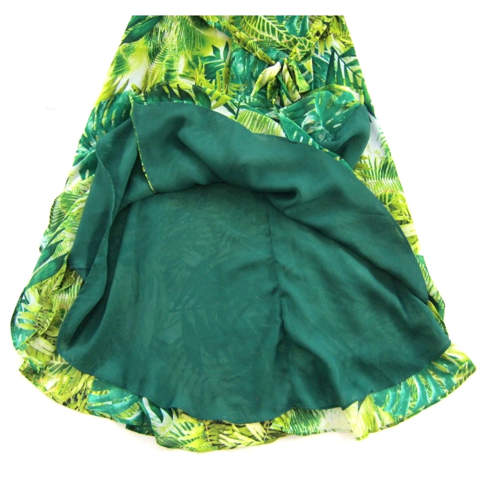 Vintage Gabby Skye Green Floral Sleeveless V-Neck Wrap Tie Midi Maxi Tank Dress 10 Size L / US 10 / IT 46 - 7 Thumbnail
