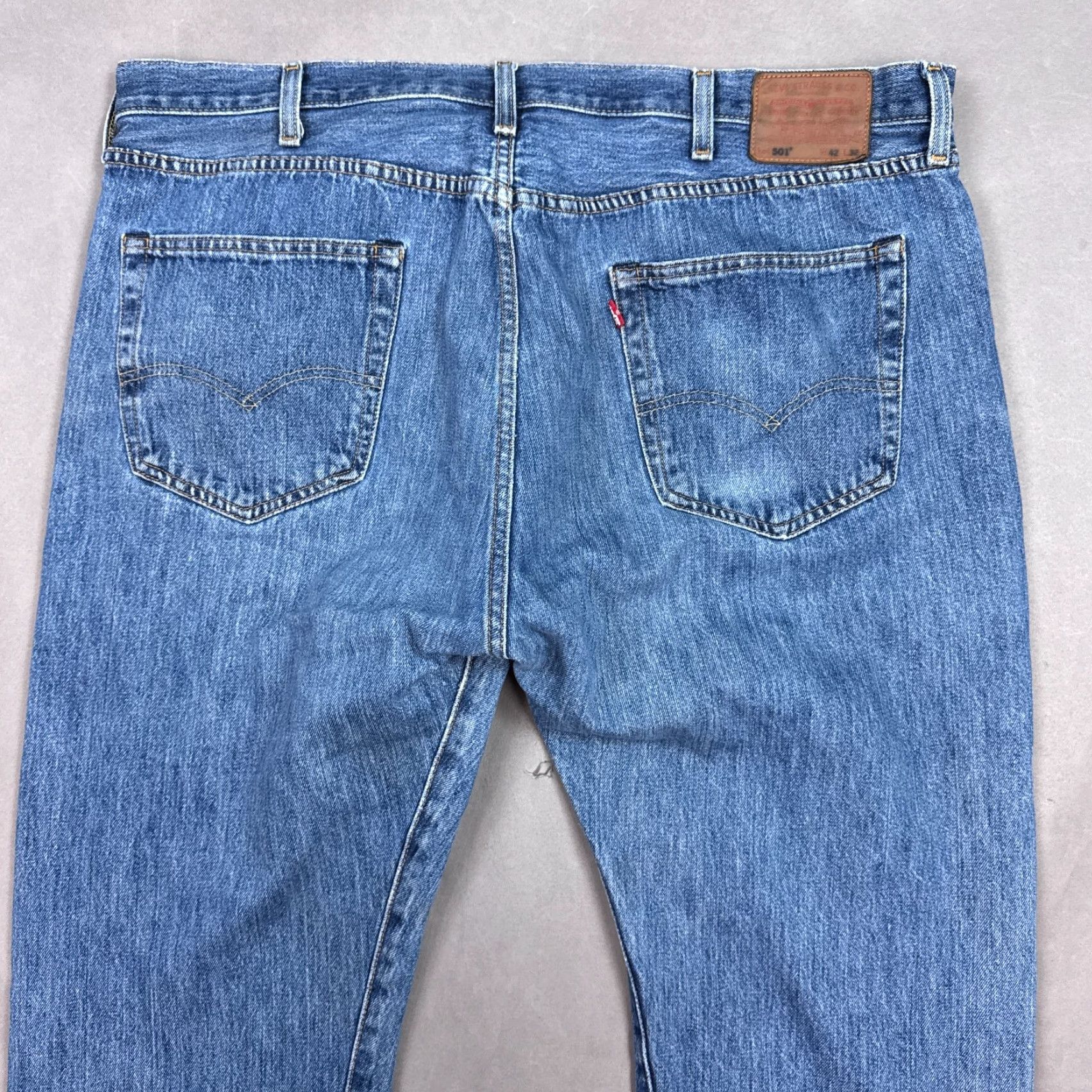 Levi's Levi's 501 Jeans Men 42x32 Blue Denim Distressed Vintage Style Straight Pants Size US 42 / EU 58 - 5 Thumbnail