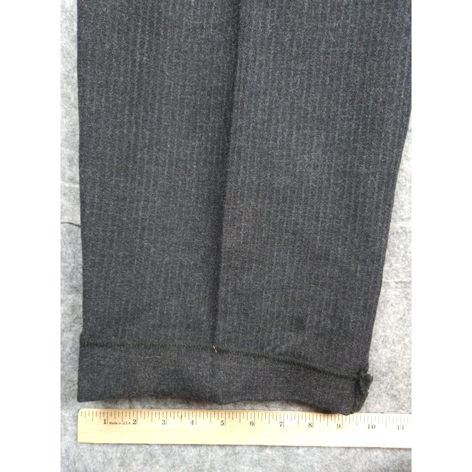 Claude Montana CLAUDE MONTANA Pants Women's 14 Gray Wool Blend High Rise Made Italy Straight Leg, Dress Pants, Vintage, 31" W Size 36" / US 14 / IT 50 - 7 Thumbnail
