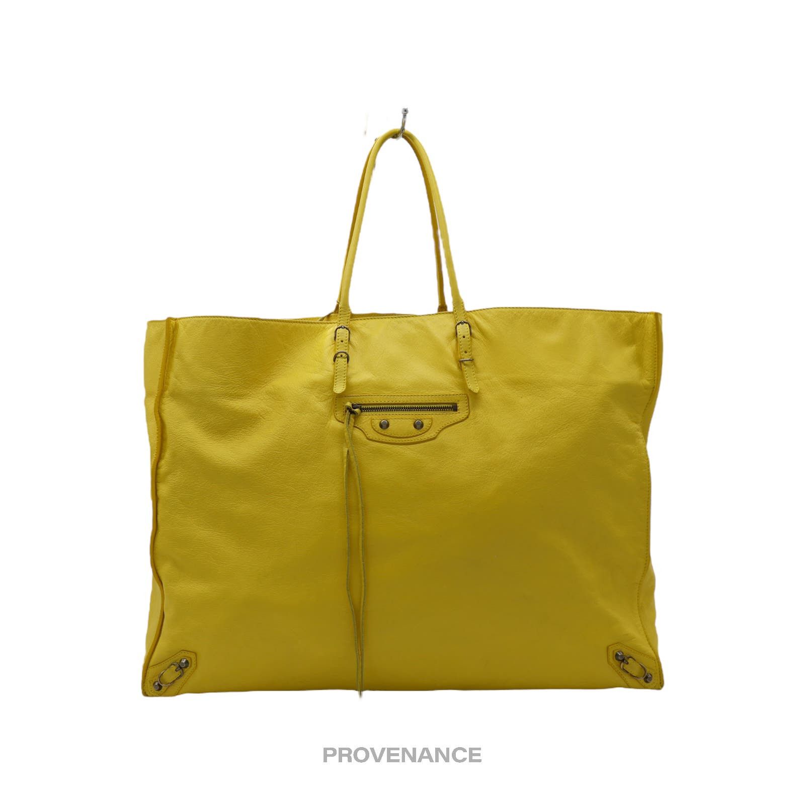 image of Balenciaga Papier A4 Tote Bag - Yellow Leather, Women's
