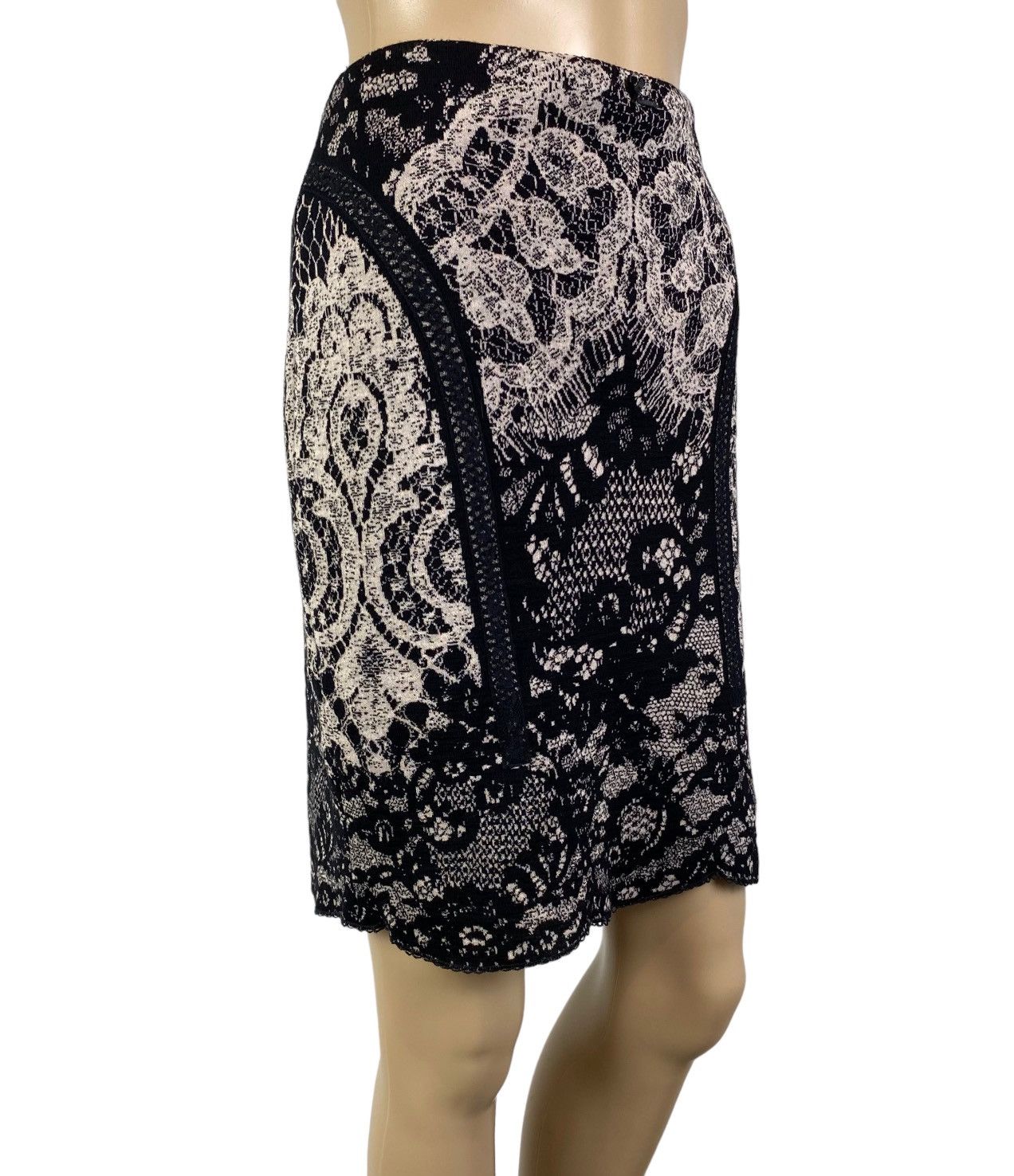 Other Marc Cain Midi Skirt Wool-Cotton Embroidered Mesh size 2 Size 27" / US 4 / IT 40 - 3 Thumbnail