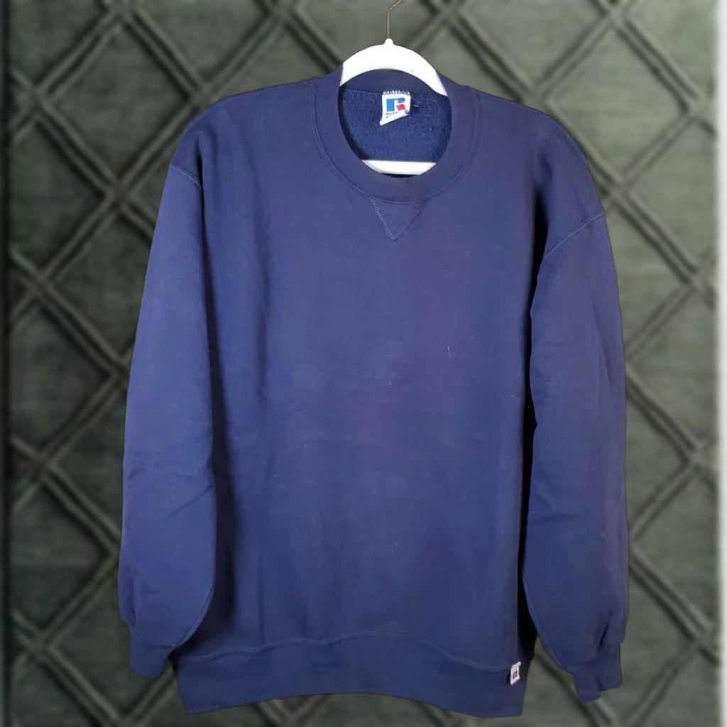 Vintage VINTAGE Russell Sweatshirt Mens Large L Made In USA Blue Pullover USA Theme Size US L / EU 52-54 / 3 - 1 Thumbnail