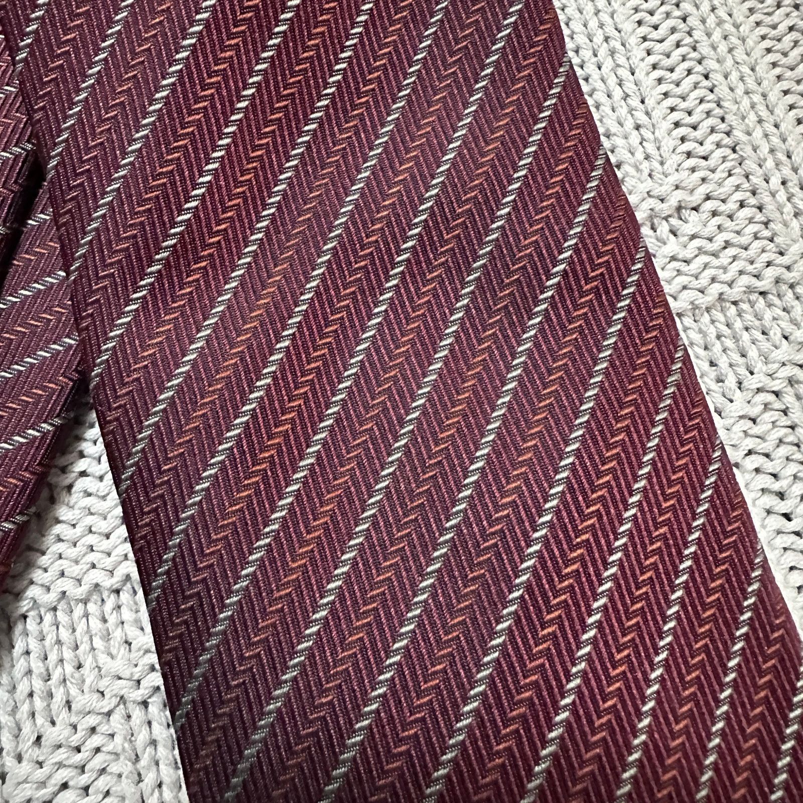 Vintage Vintage Daniel maroon striped Italian silk tie Size ONE SIZE - 2 Thumbnail