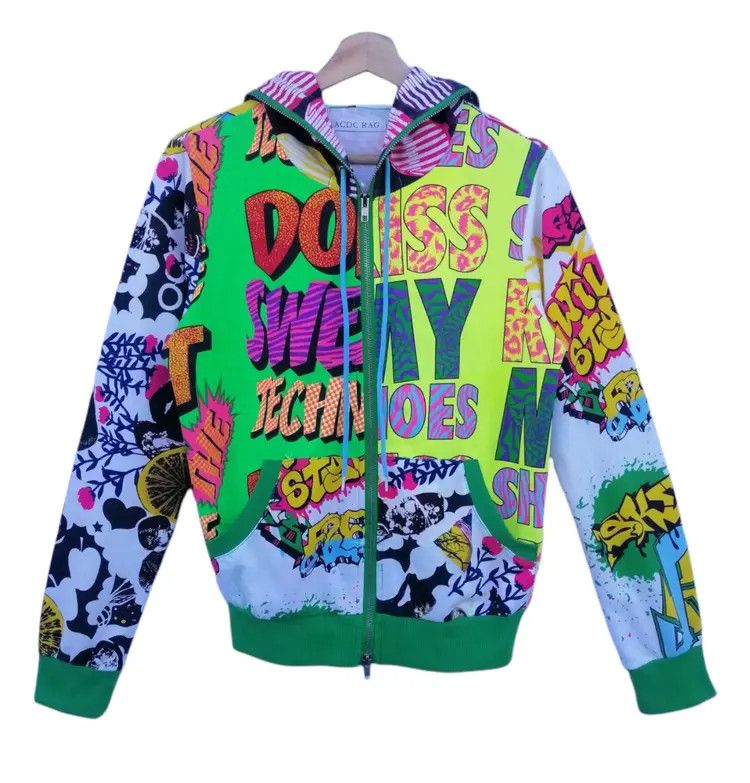 Japanese Brand ACDC RAG Graffiti Full Zip Up Hoodie Jacket Size M / US 6-8 / IT 42-44 - 8 Thumbnail