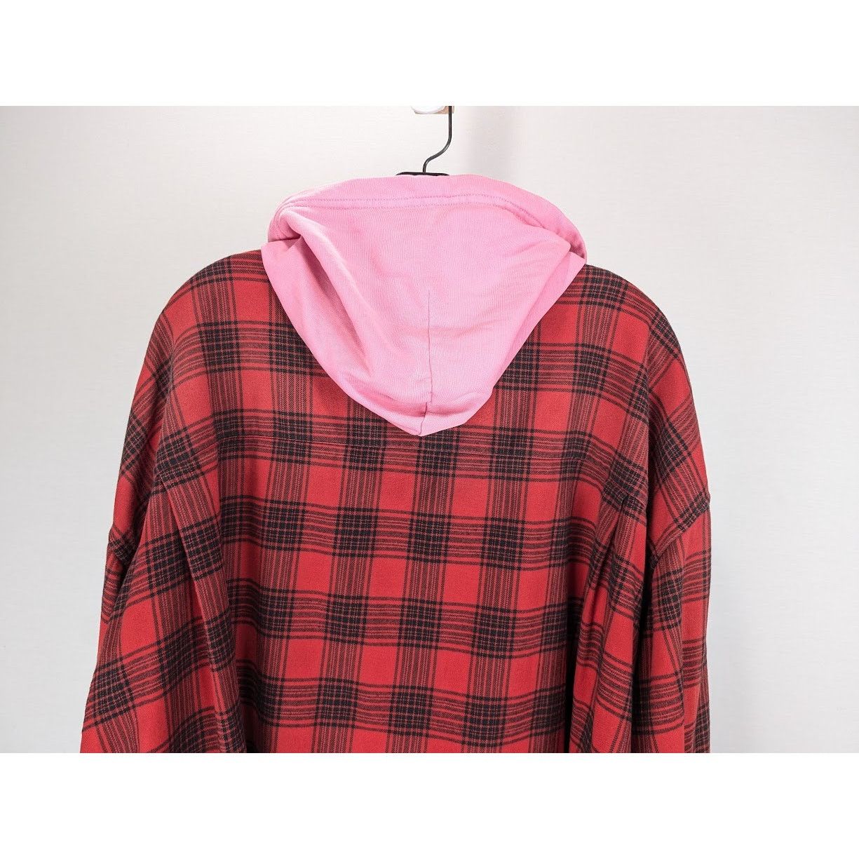 Balenciaga o1rshd1 Hooded Oversized Shirt Check in Red/Black Size US L / EU 52-54 / 3 - 11 Thumbnail