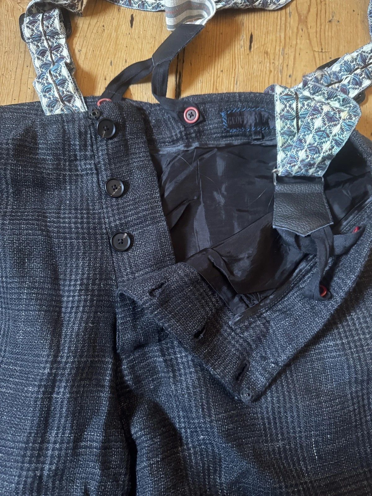 Geoffrey B. Small GBS Parisotto Wool Suspender Trousers Size US 34 / EU 50 - 6 Thumbnail