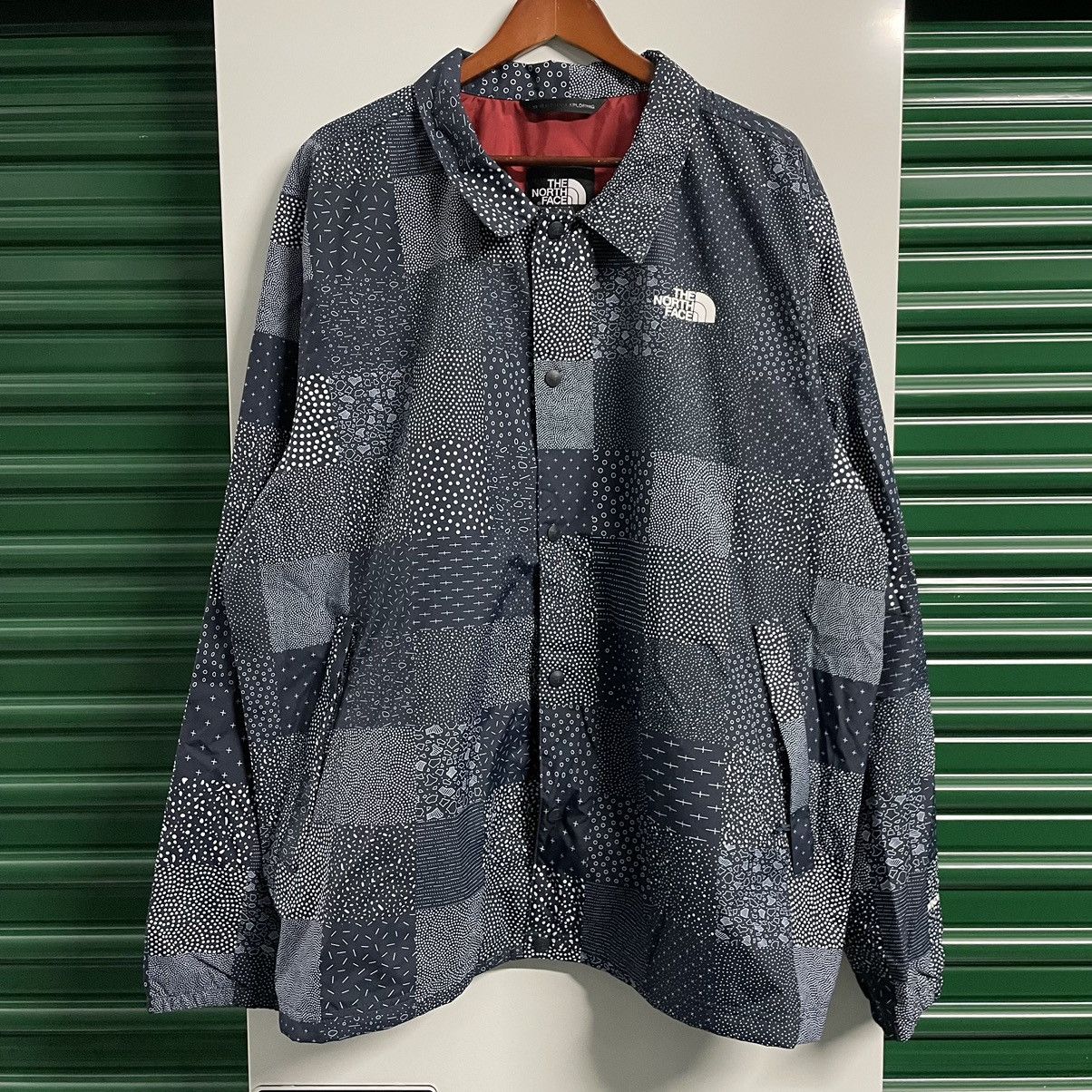 image of Arcteryx x Patagonia Crazy Vintage Y2K North Face Patchwork Sashiko Coach Jacket in Navy (Size 2XL)