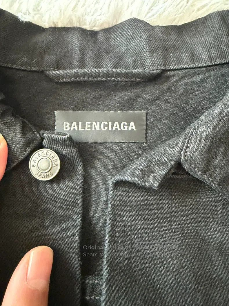 Balenciaga Balenciaga Logo emblem long sleeve collar denim jacket Size XXS / US 00 / IT 34 - 3 Thumbnail