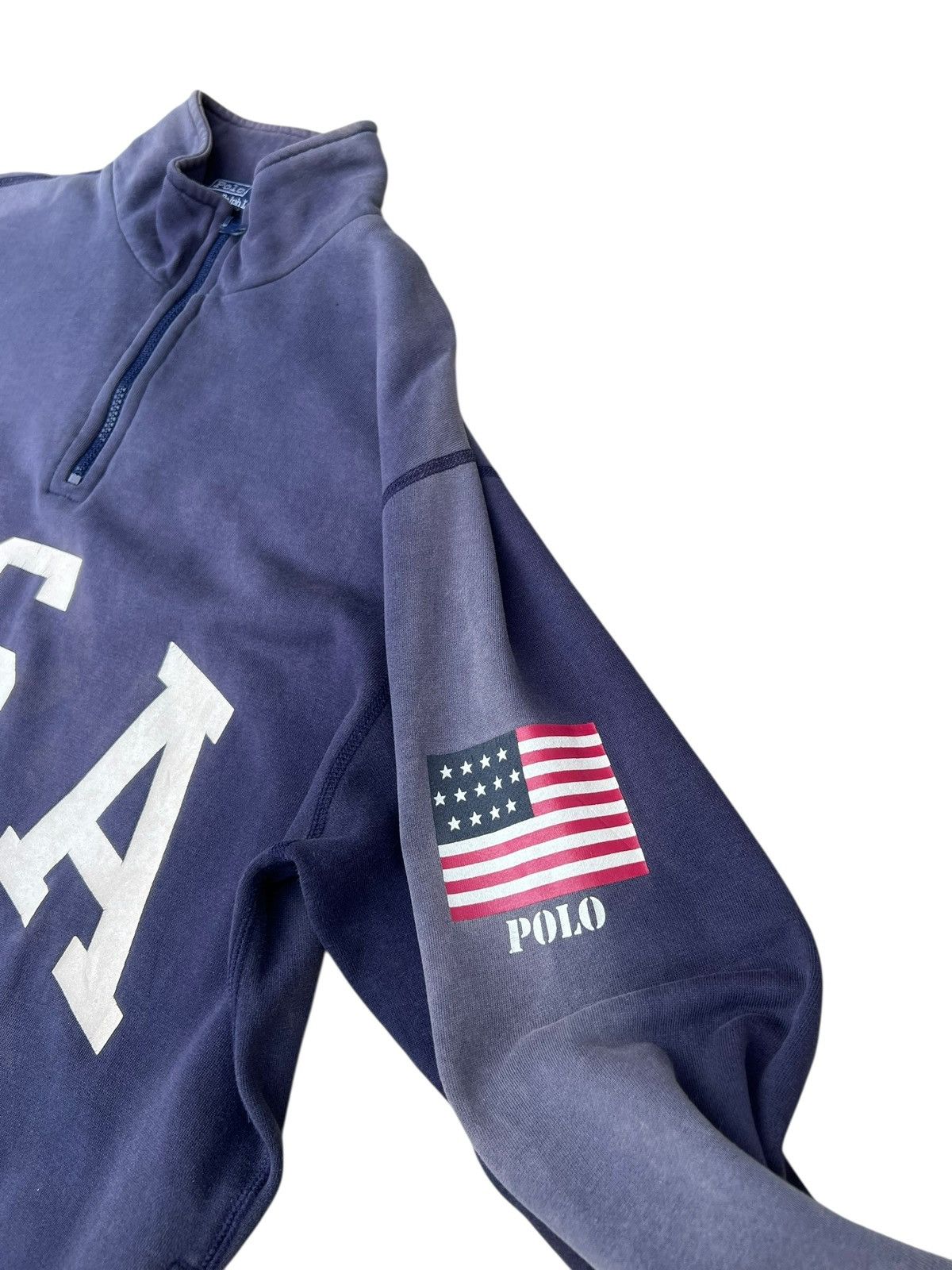 Polo Ralph Lauren Trashed 90s Polo Ralph Lauren Sun Faded Pull Over Sweatshirt Size US L / EU 52-54 / 3 - 13 Thumbnail