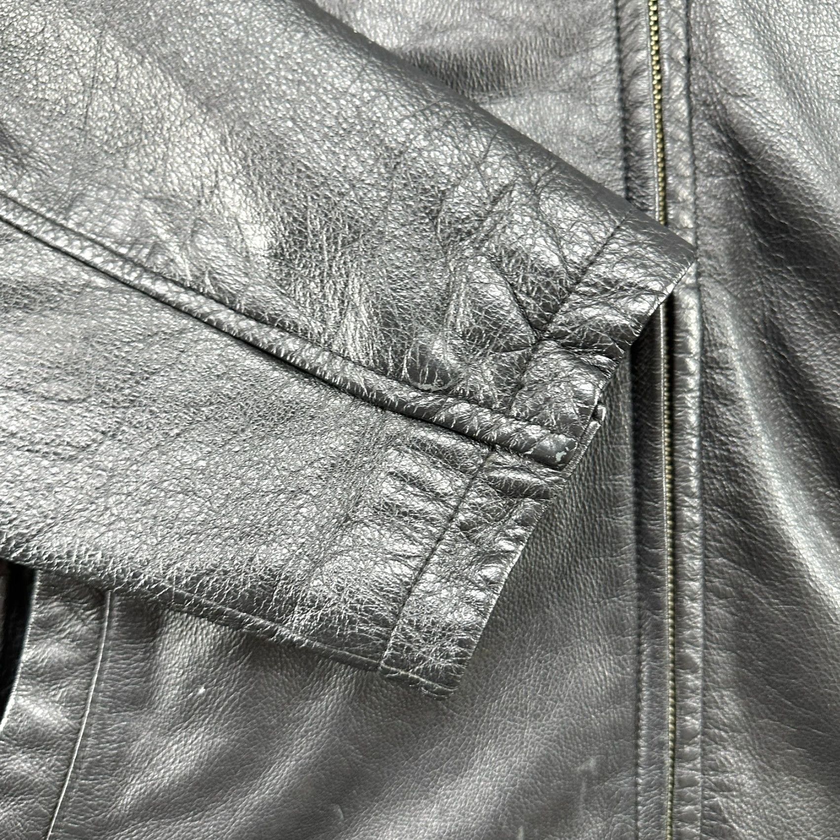Vintage VINTAGE Wilsons Jacket Mens XL Black Workwear Detroit Style Genuine Leather Y2K Bomber Jacket Full Zip 90s City Classic Western Hip Hop USA Mens Size US XL / EU 56 / 4 - 5 Thumbnail