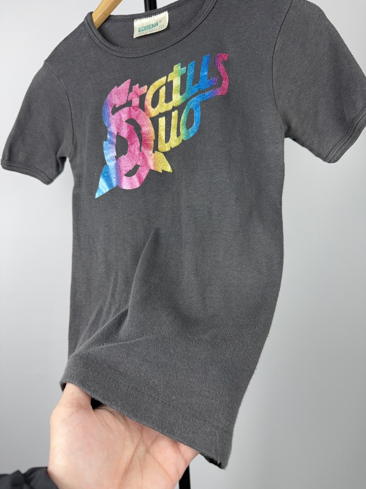 Band Tees 90s Status Quo Rainbow Logo Fitted T-Shirt Single Stitch Size XS / US 0-2 / IT 36-38 - 8 Thumbnail
