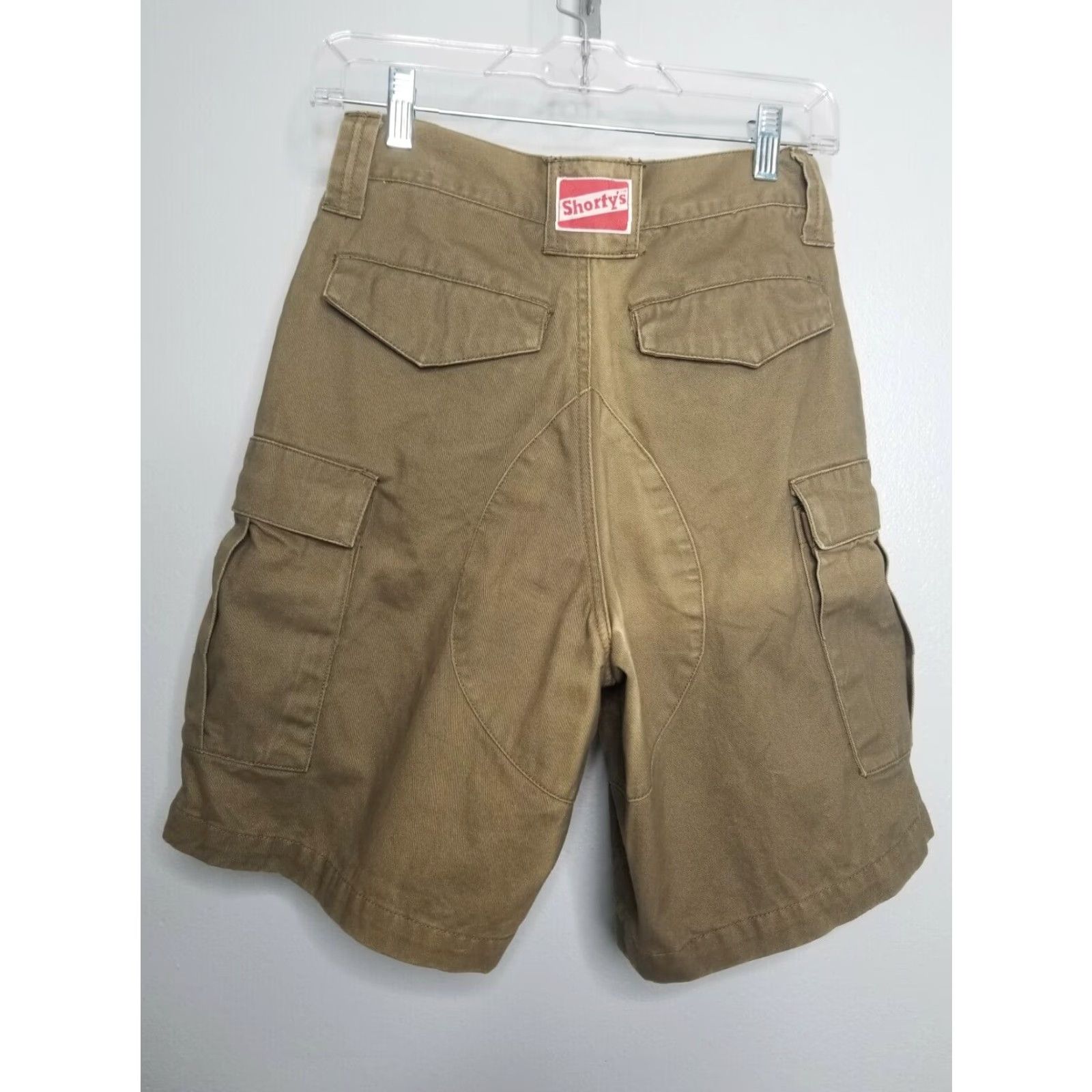 Olive Vintage Shorty’s Cargo Shorts Men 28 Olive Distressed Flat Front 90s Grunge Skate Surfboard BMX Mens Size US 28 / EU 44 - 7 Thumbnail