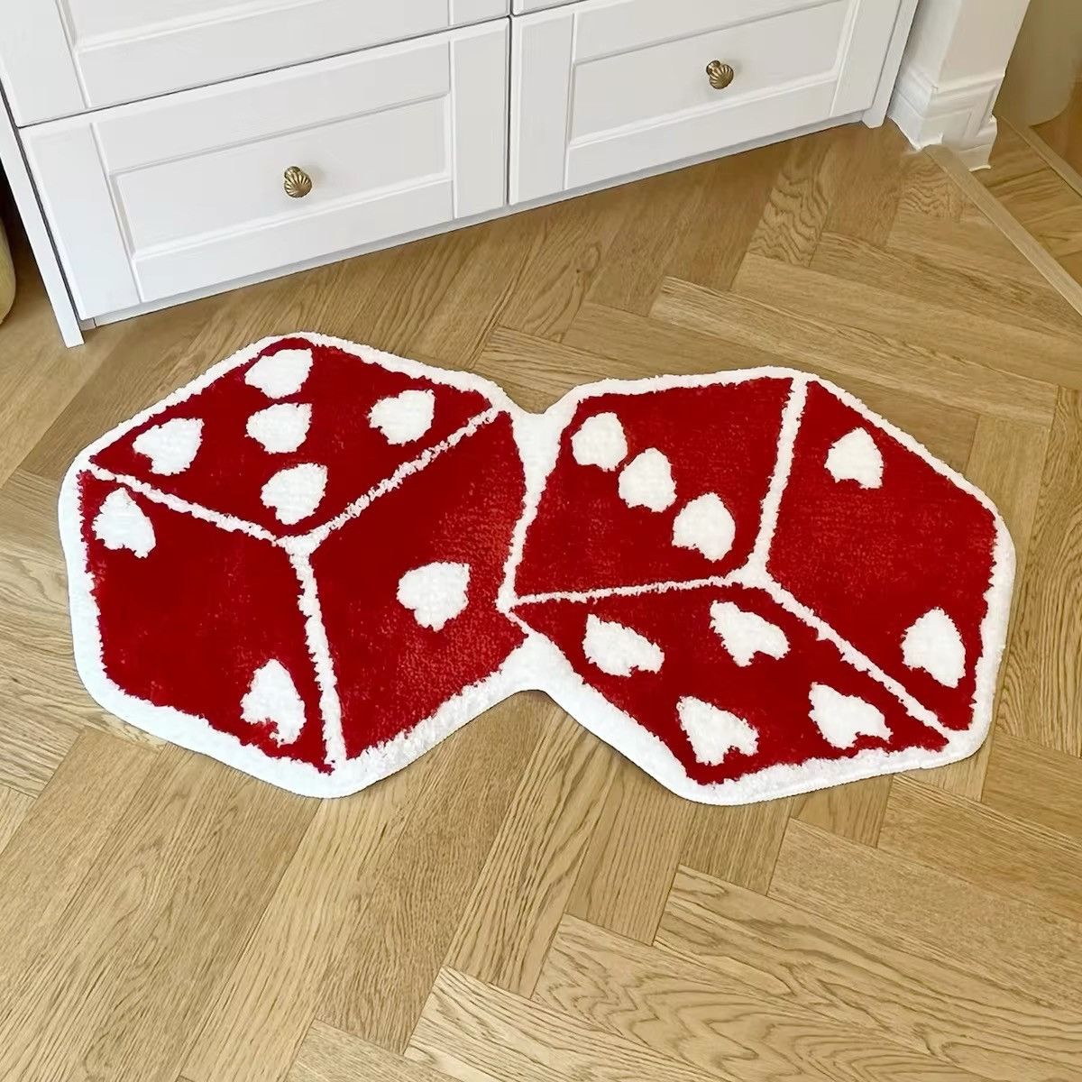 Other Handmade Red Dice Tufted Doormat Carpet Rug Size ONE SIZE - 2 Thumbnail
