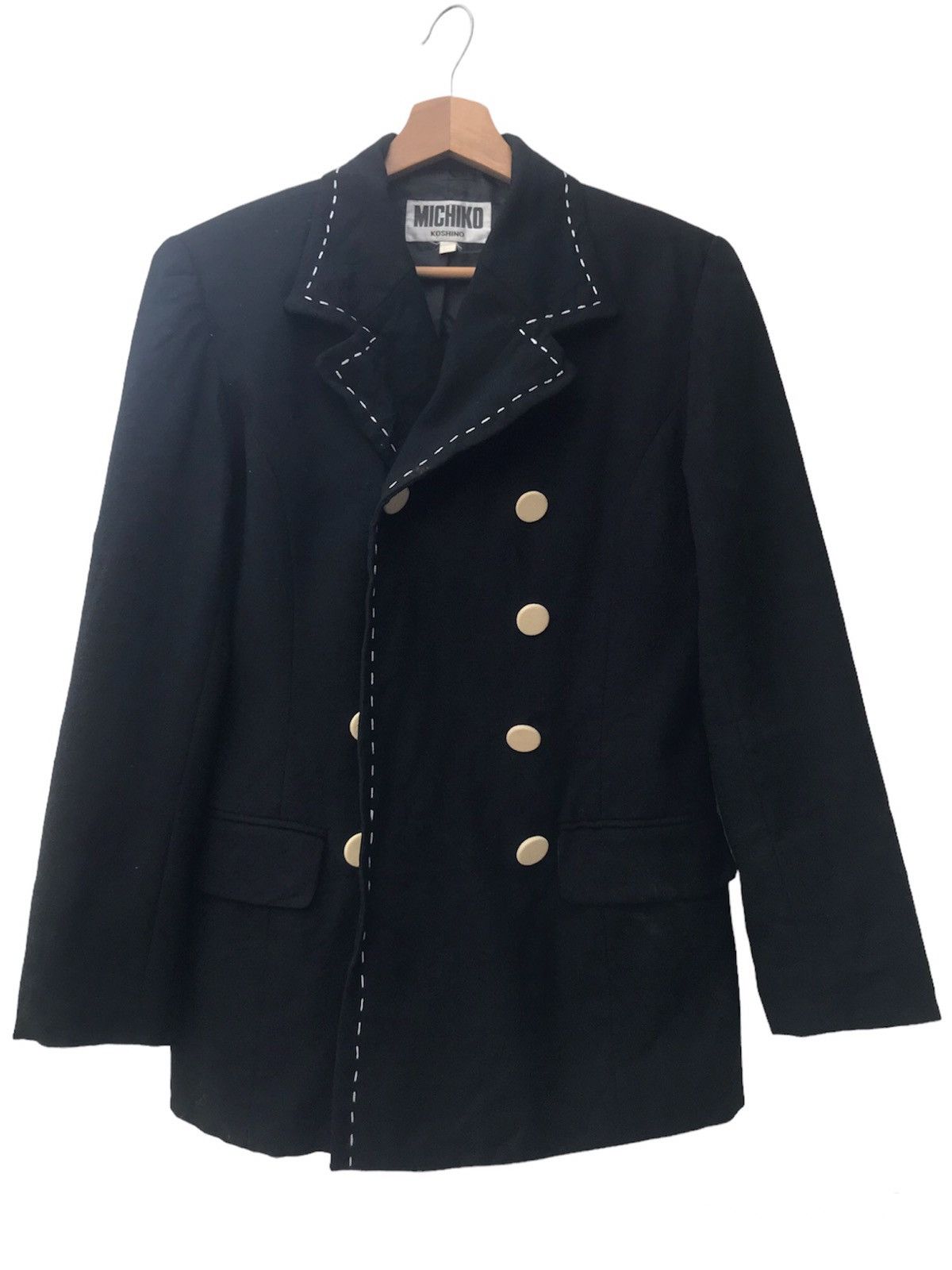 Michiko Koshino × Michiko Koshino London Michiko Koshino Double Breasted Wool Coat Size 11AR Size XS / US 0-2 / IT 36-38 - 2 Thumbnail