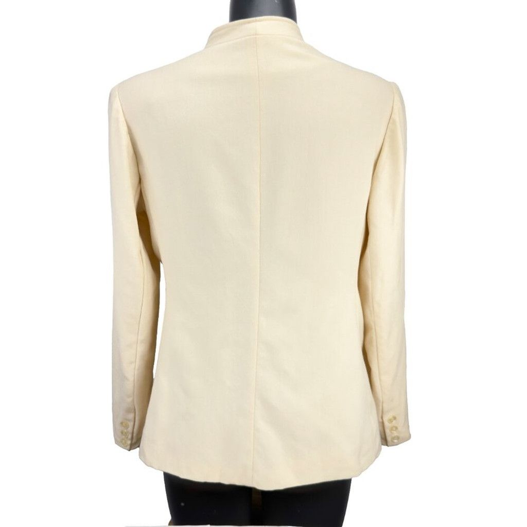Vintage JOCARDI Butter Yellow Academia Assymetrical collar Blazer S Size S / US 4 / IT 40 - 4 Thumbnail