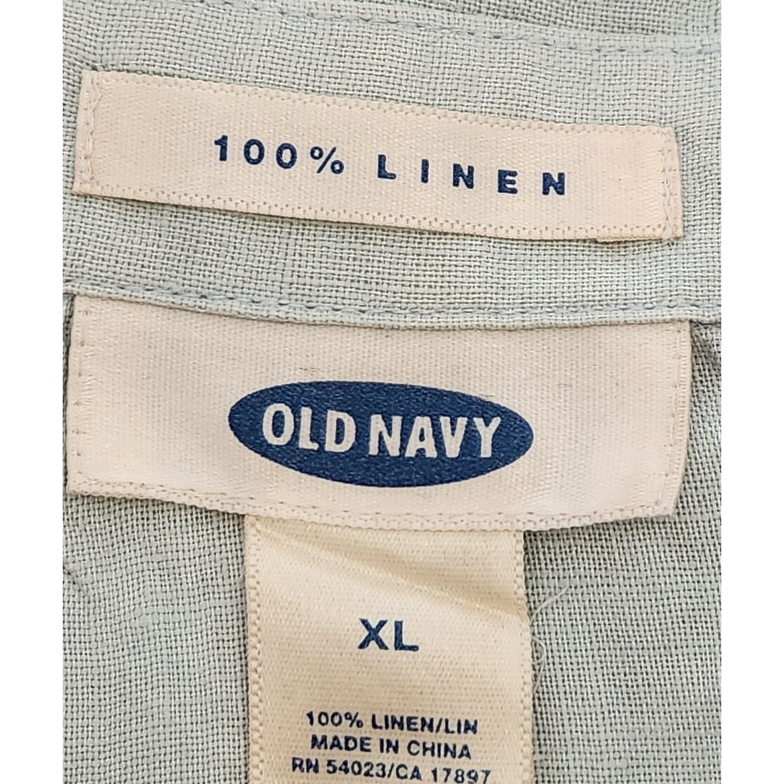 Old Navy Old Navy Light Blue Green Button Up Collard Top XL Linen Size XL / US 12-14 / IT 48-50 - 4 Thumbnail