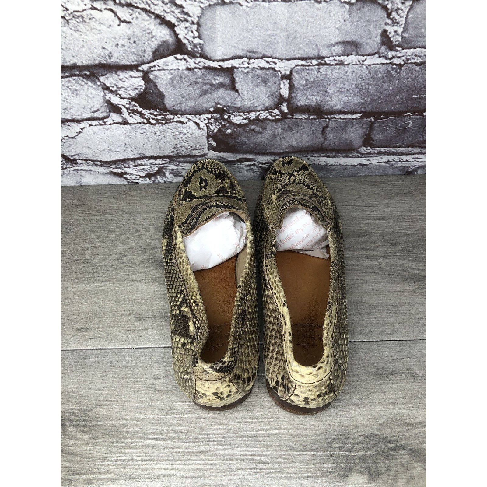 Carmina Carmina Cream Black Snakeskin Python Print Leather Women Sz Size US 6 / IT 36 - 13 Thumbnail