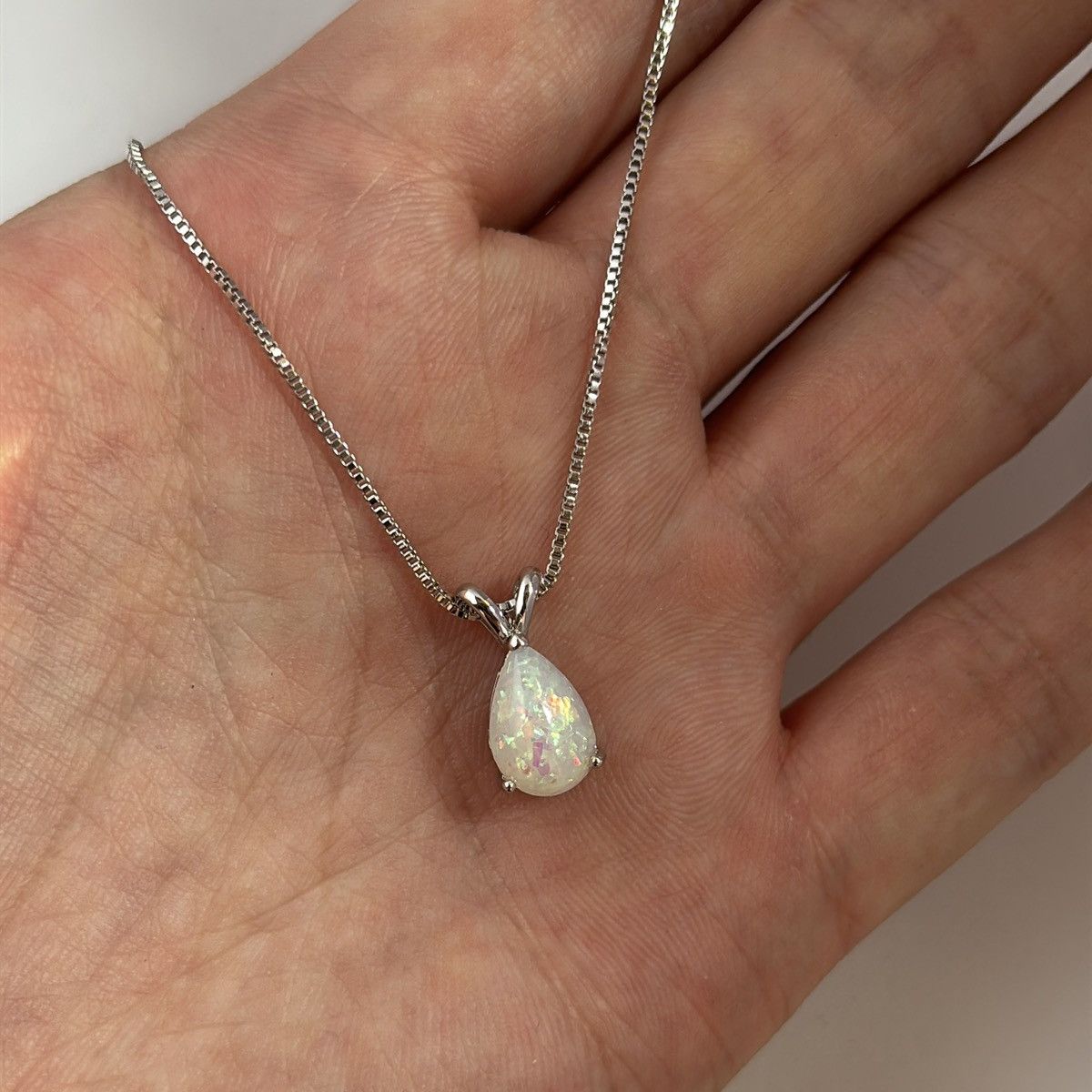 Other Opal Teardrop Shape Pendant Necklace for Women Size ONE SIZE - 3 Thumbnail