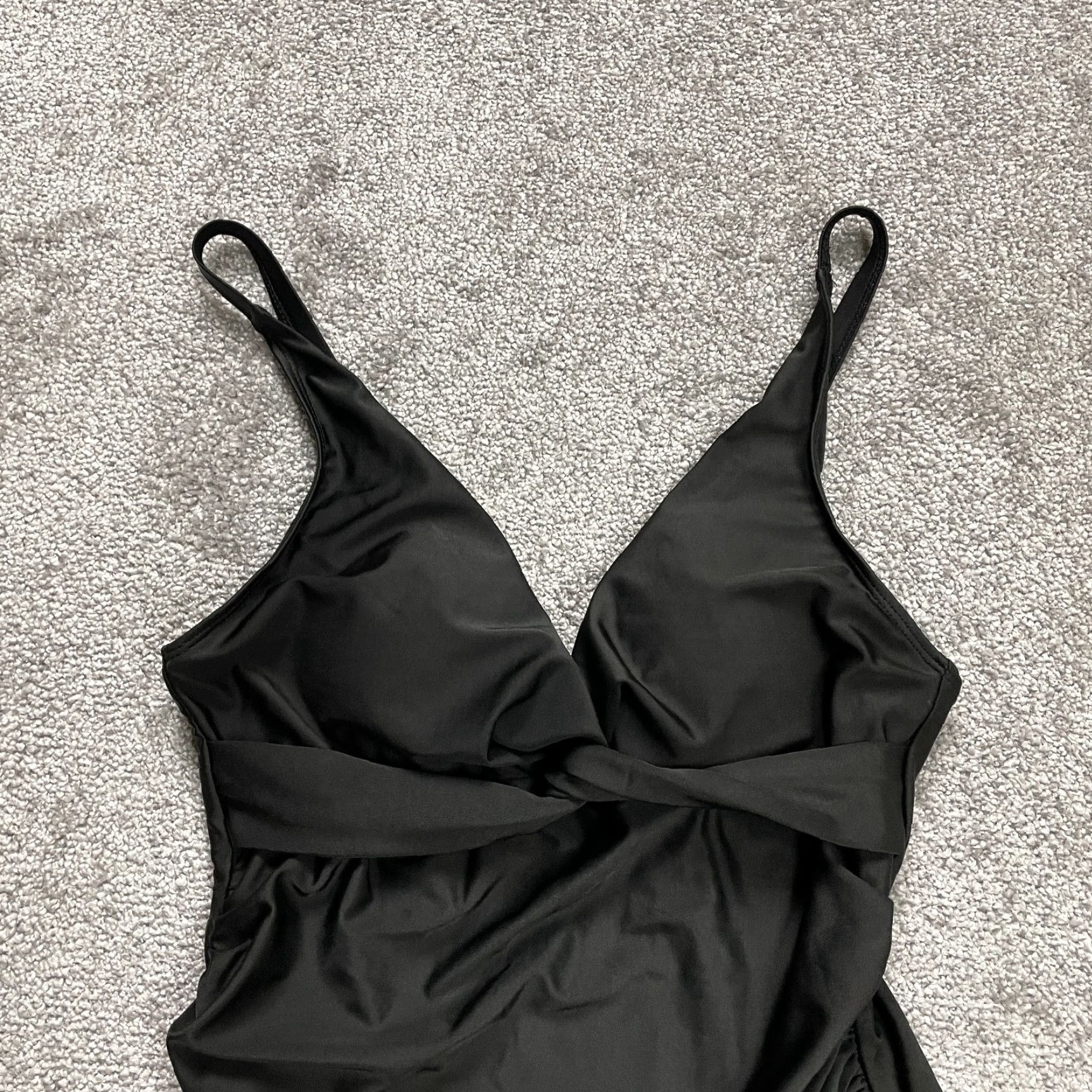 Twisted X VINTAGE None Women One Piece Swimsuit Medium Black Padded Solid Beach Twisted Front Size ONE SIZE - 4 Thumbnail