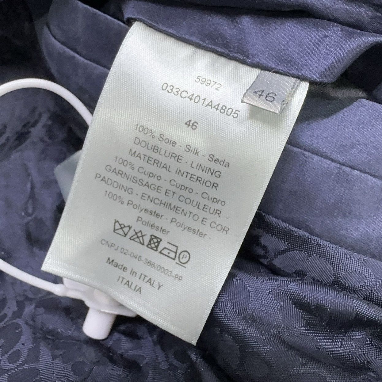Dior × Jordan Brand Dior x Jordan collaboration silk bomber jacket in navy blue Size US XL / EU 56 / 4 - 5 Thumbnail