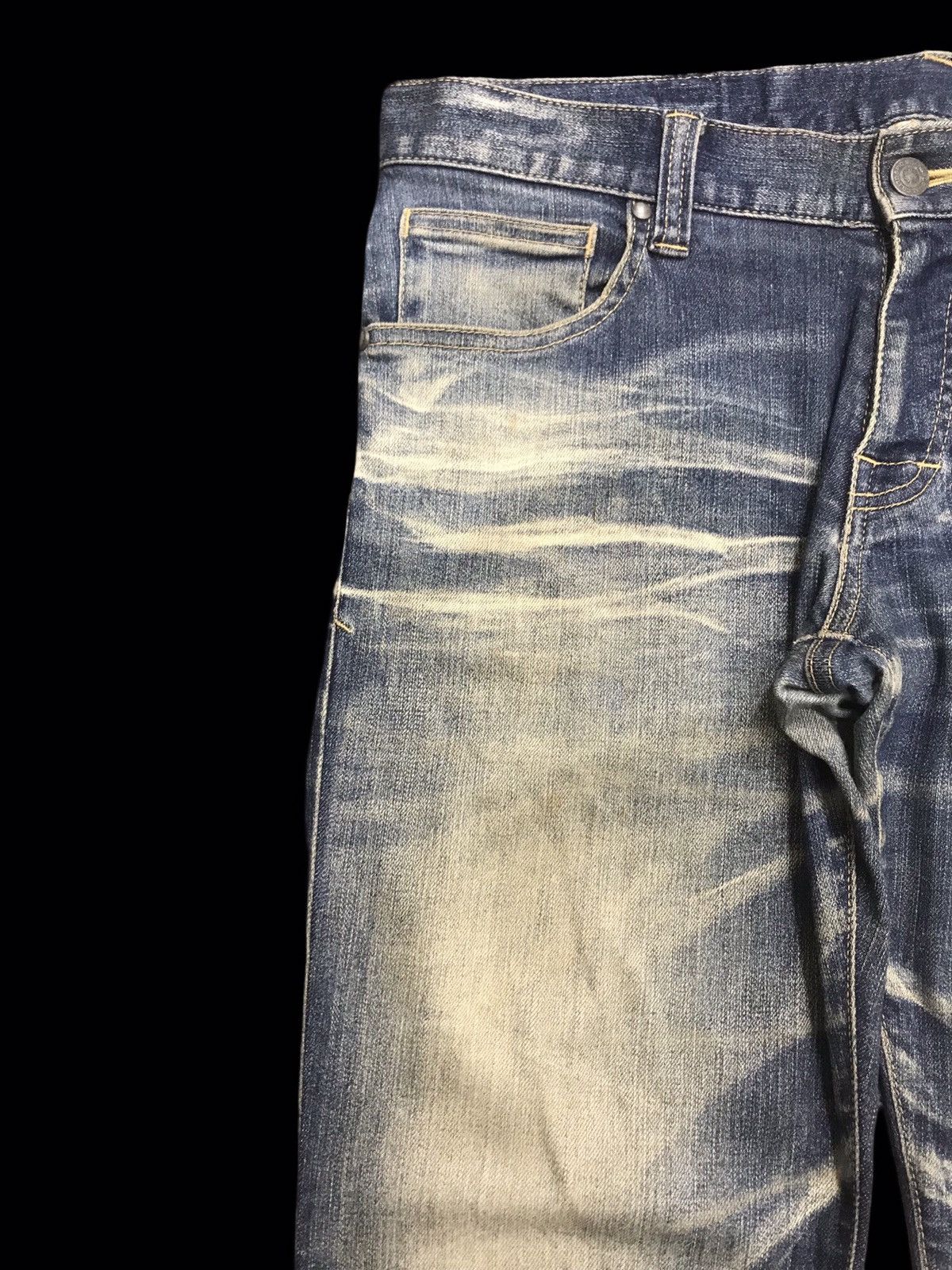 Japanese Brand 💥FLARE💥Tornado Mart Claws Fades ARCHIVAL Dirty Denim F239 Size US 32 / EU 48 - 3 Thumbnail
